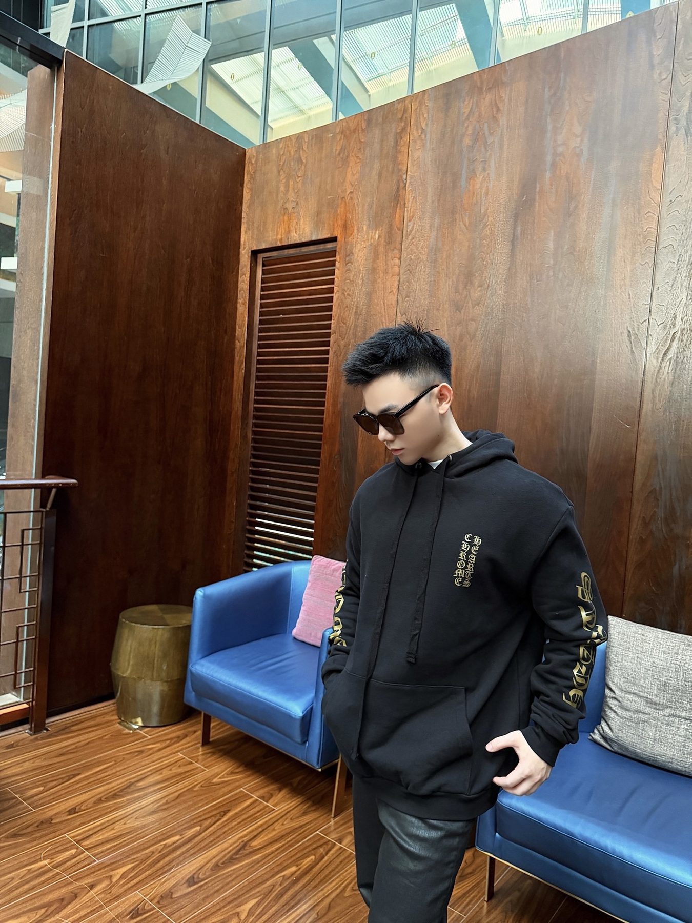 Chrome Hearts Gold Label Sanskrit Print Hoodie