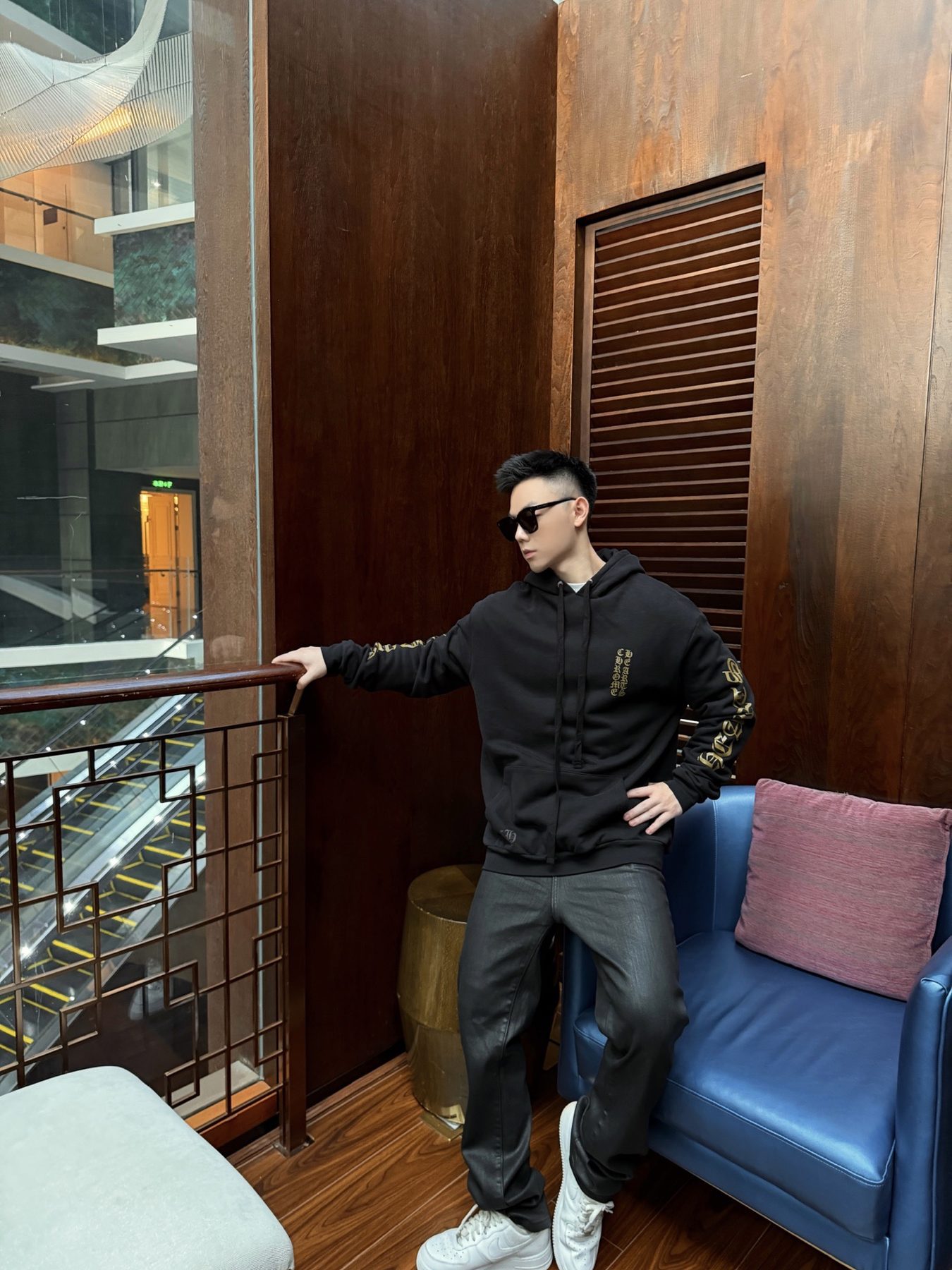 Chrome Hearts Gold Label Sanskrit Print Hoodie