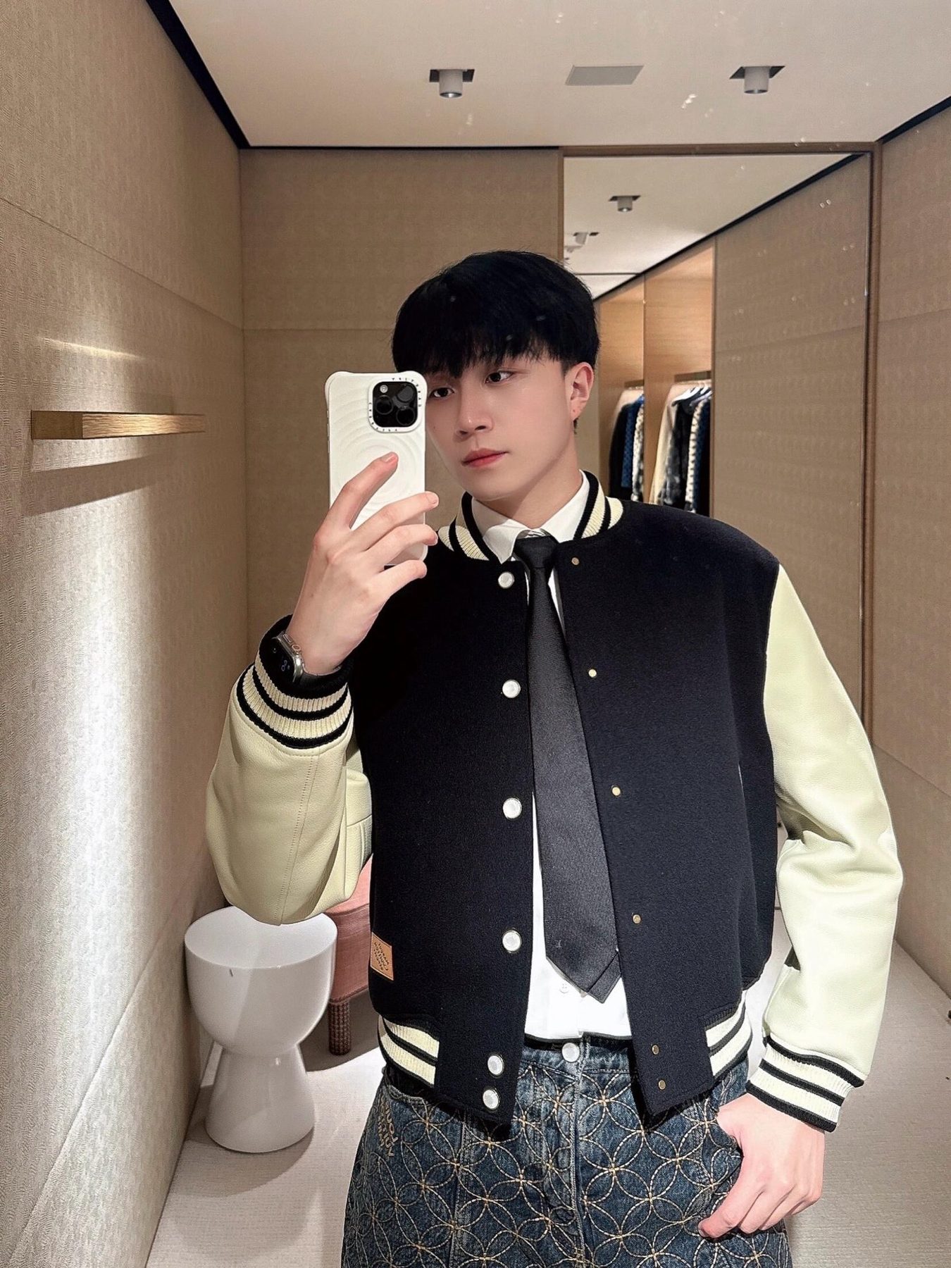 Louis Vuitton Monogram Lined Letterman Jacket