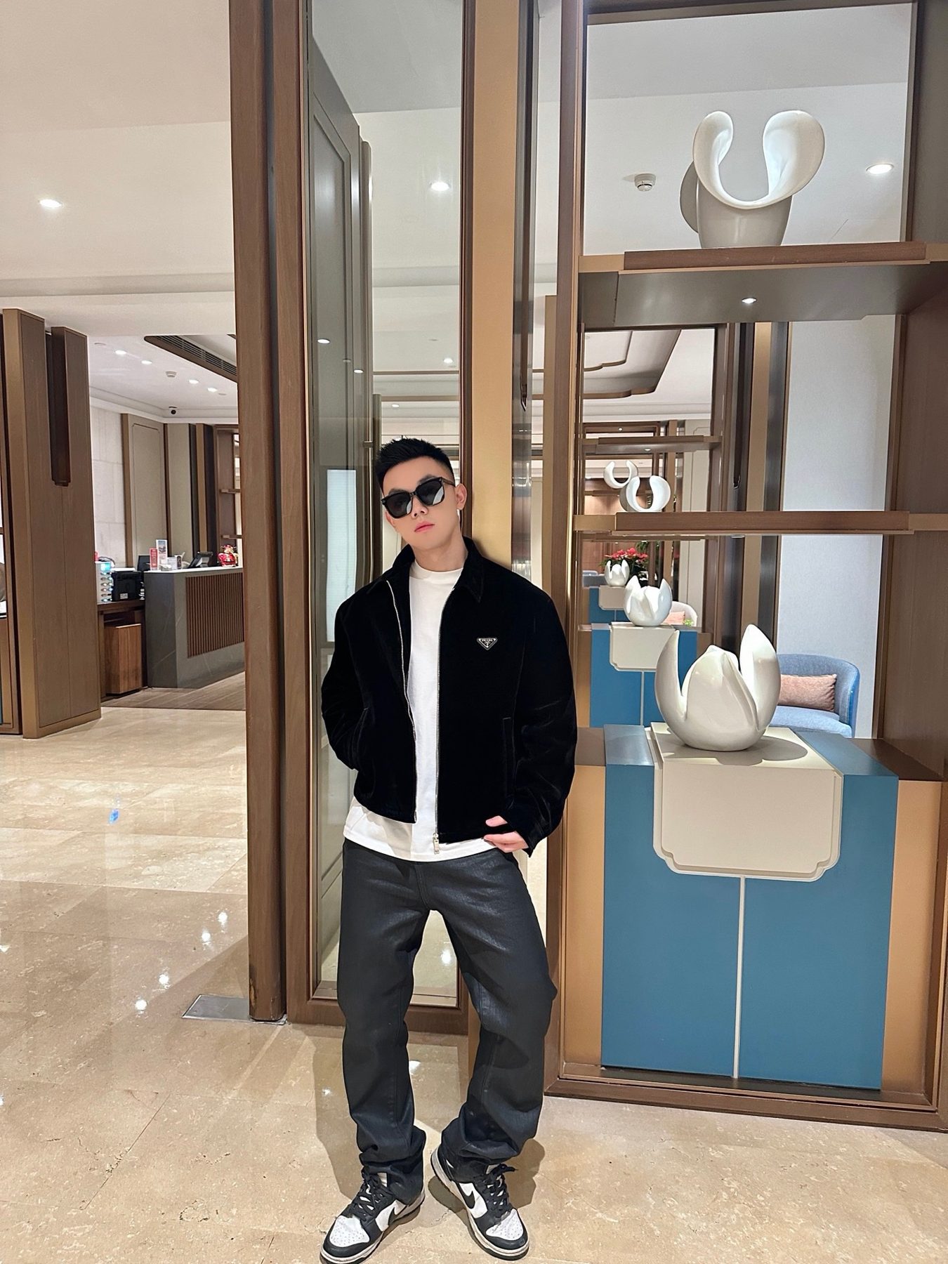 Prada 25FW Triangle Logo Velvet Jacket