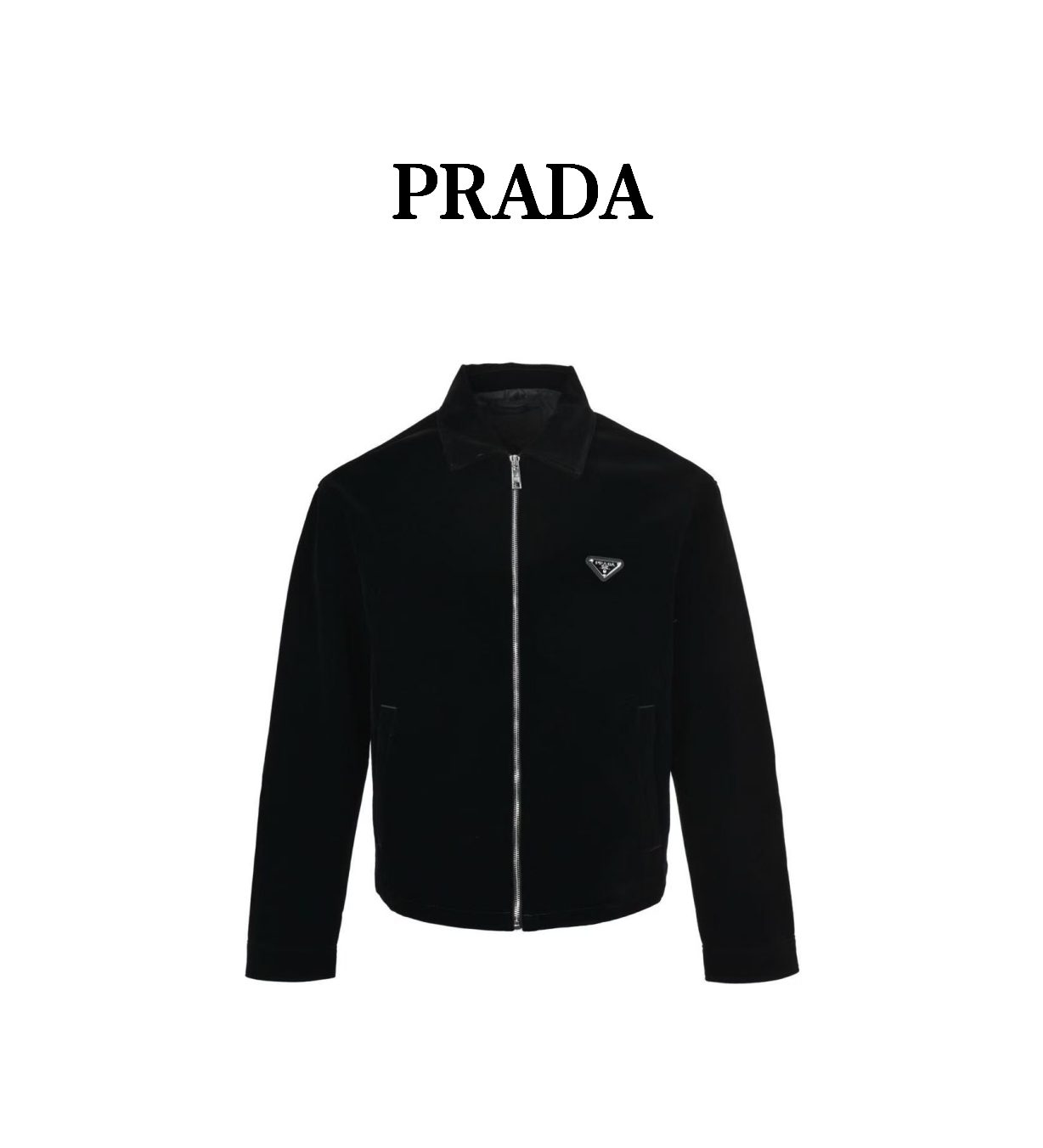 Prada 25FW Triangle Logo Velvet Jacket