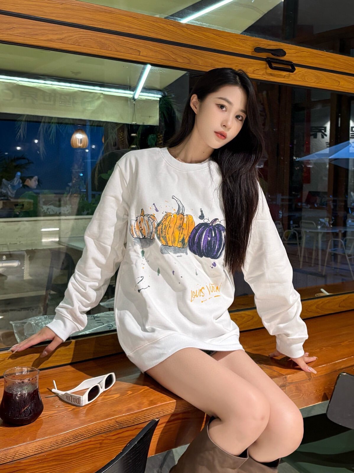 Louis Vuitton 24FW Hand Drawn Pumpkin Crewneck Sweatshirt