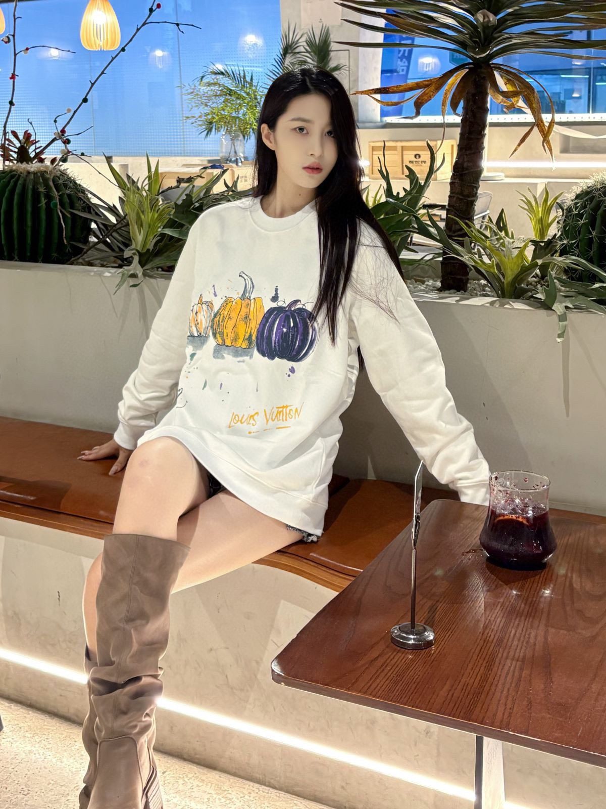 Louis Vuitton 24FW Hand Drawn Pumpkin Crewneck Sweatshirt