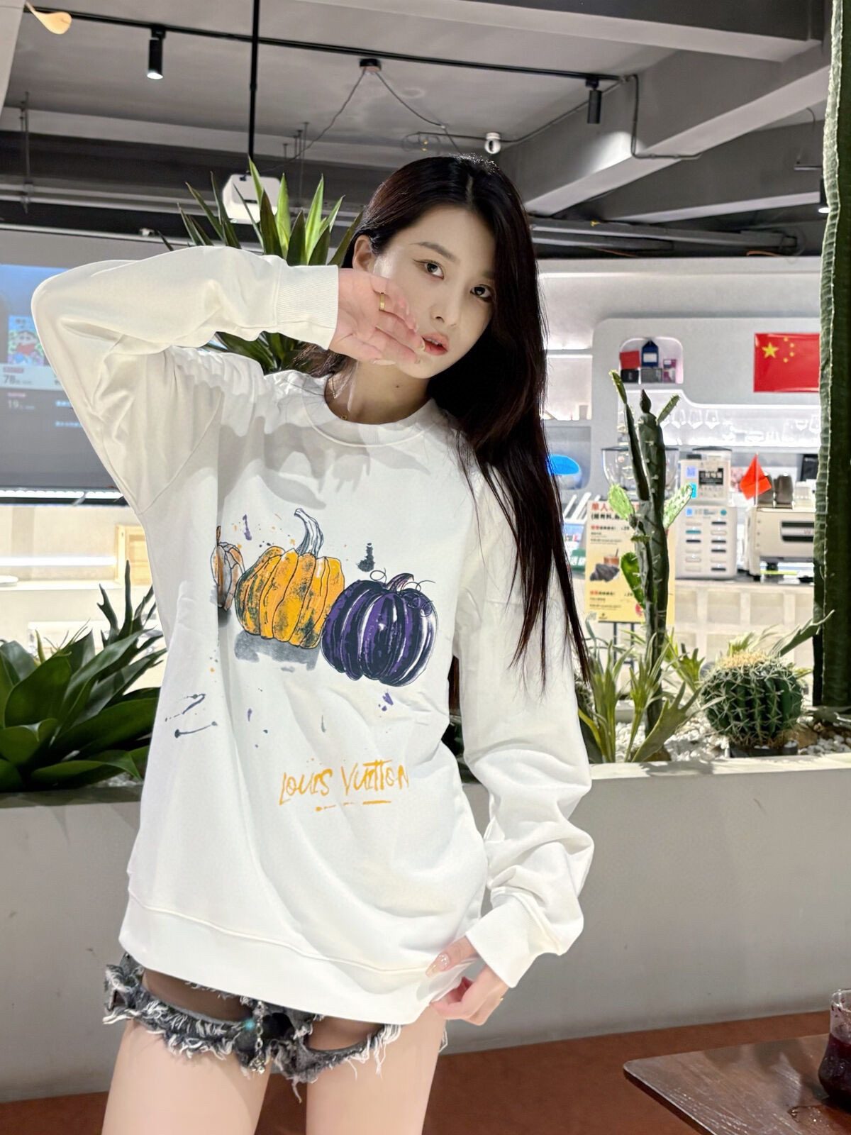 Louis Vuitton 24FW Hand Drawn Pumpkin Crewneck Sweatshirt