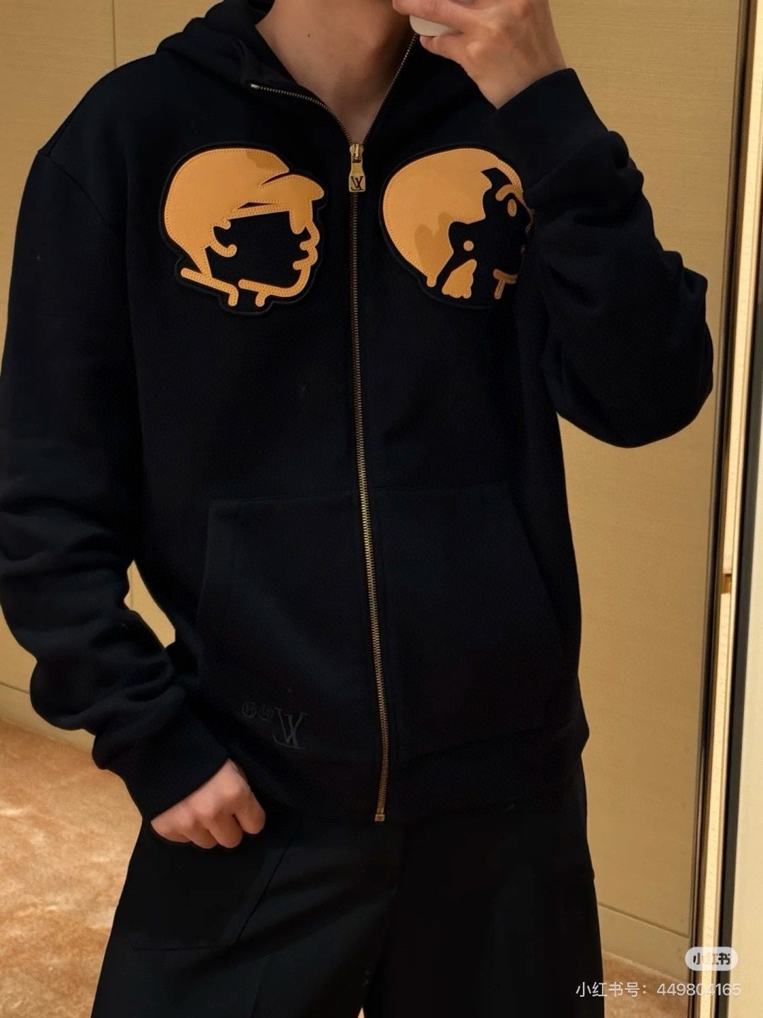 Louis Vuitton 25FW Nigo Collaboration Leather Appliqué Zip Jacket