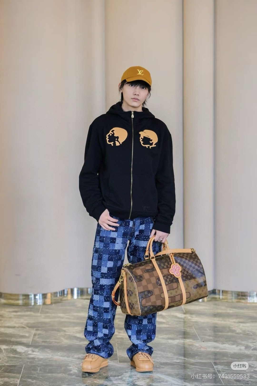 Louis Vuitton 25FW Nigo Collaboration Leather Appliqué Zip Jacket