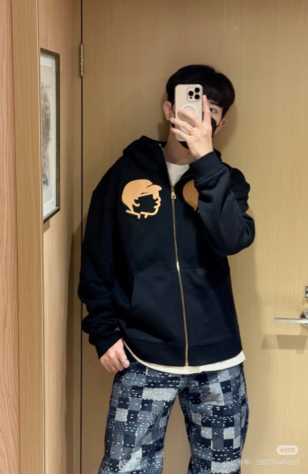 Louis Vuitton 25FW Nigo Collaboration Leather Appliqué Zip Jacket