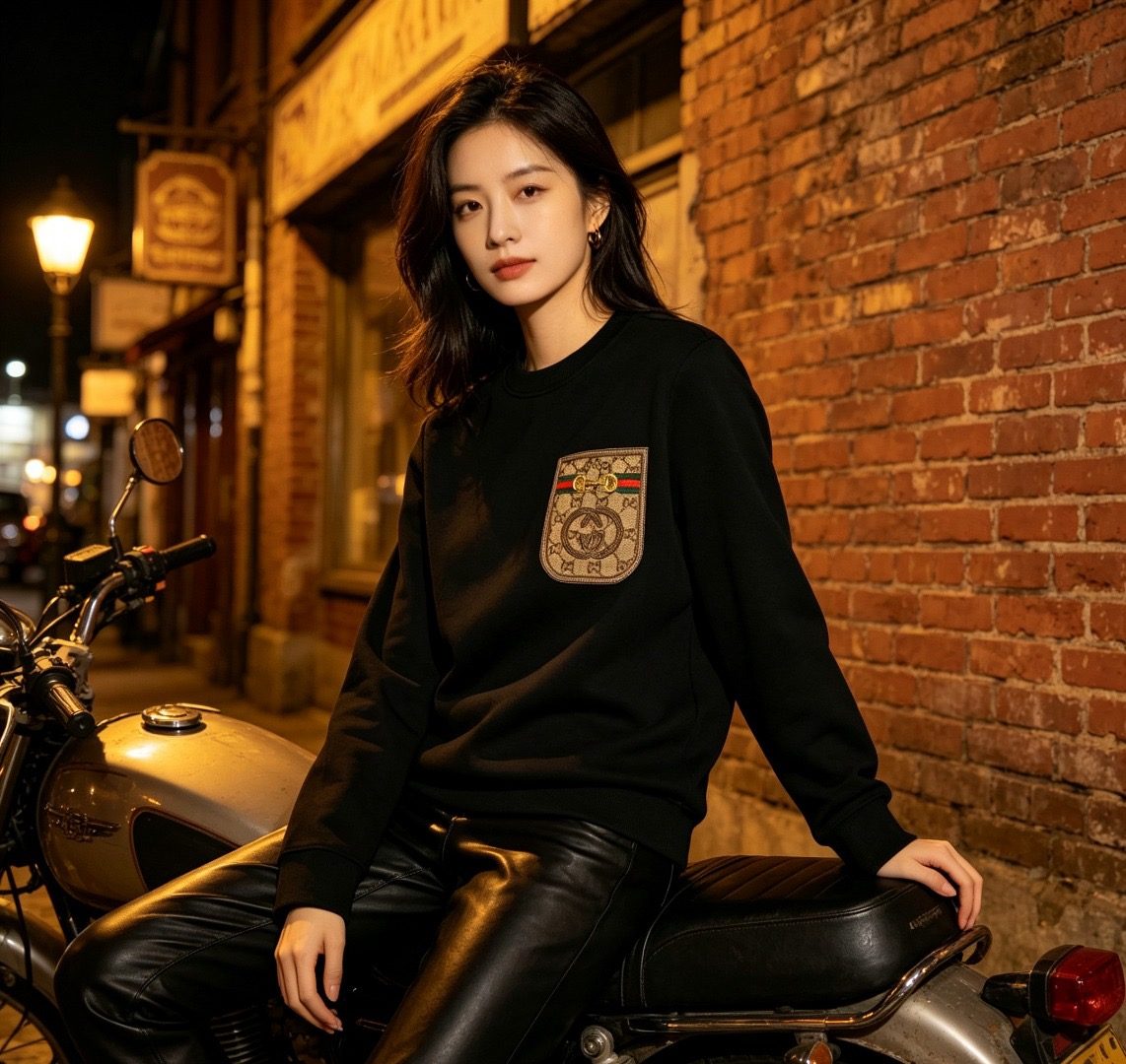 Gucci Monogram Pocket Appliqué Crewneck Sweatshirt
