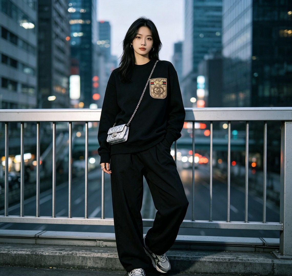 Gucci Monogram Pocket Appliqué Crewneck Sweatshirt
