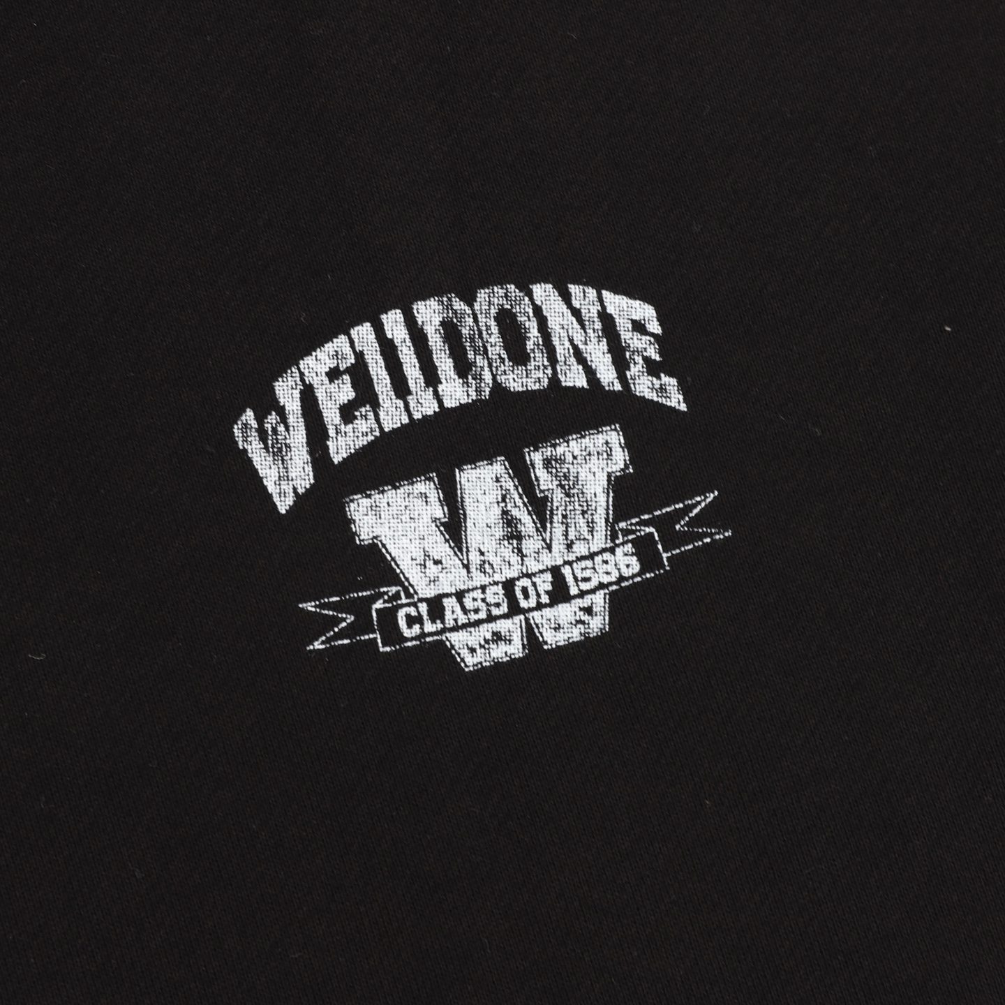 WE11DONE 26SS Distressed W Logo Print Hooded Sweatshirt Jacket