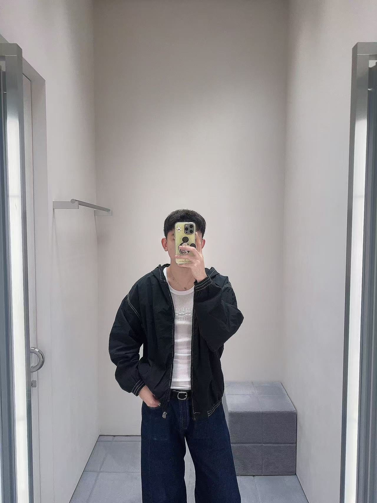 Acne Studios 26FW Contrast Seam Technical Hooded Jacket