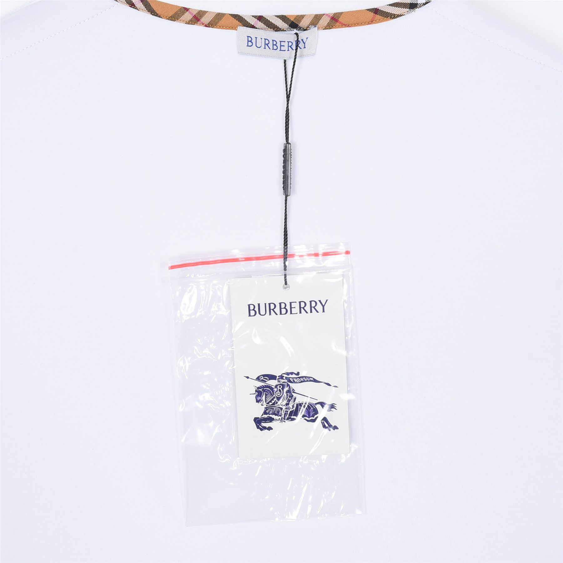 Burb*rry 26SS Check Letter Sleeve Crewneck Sweatshirt