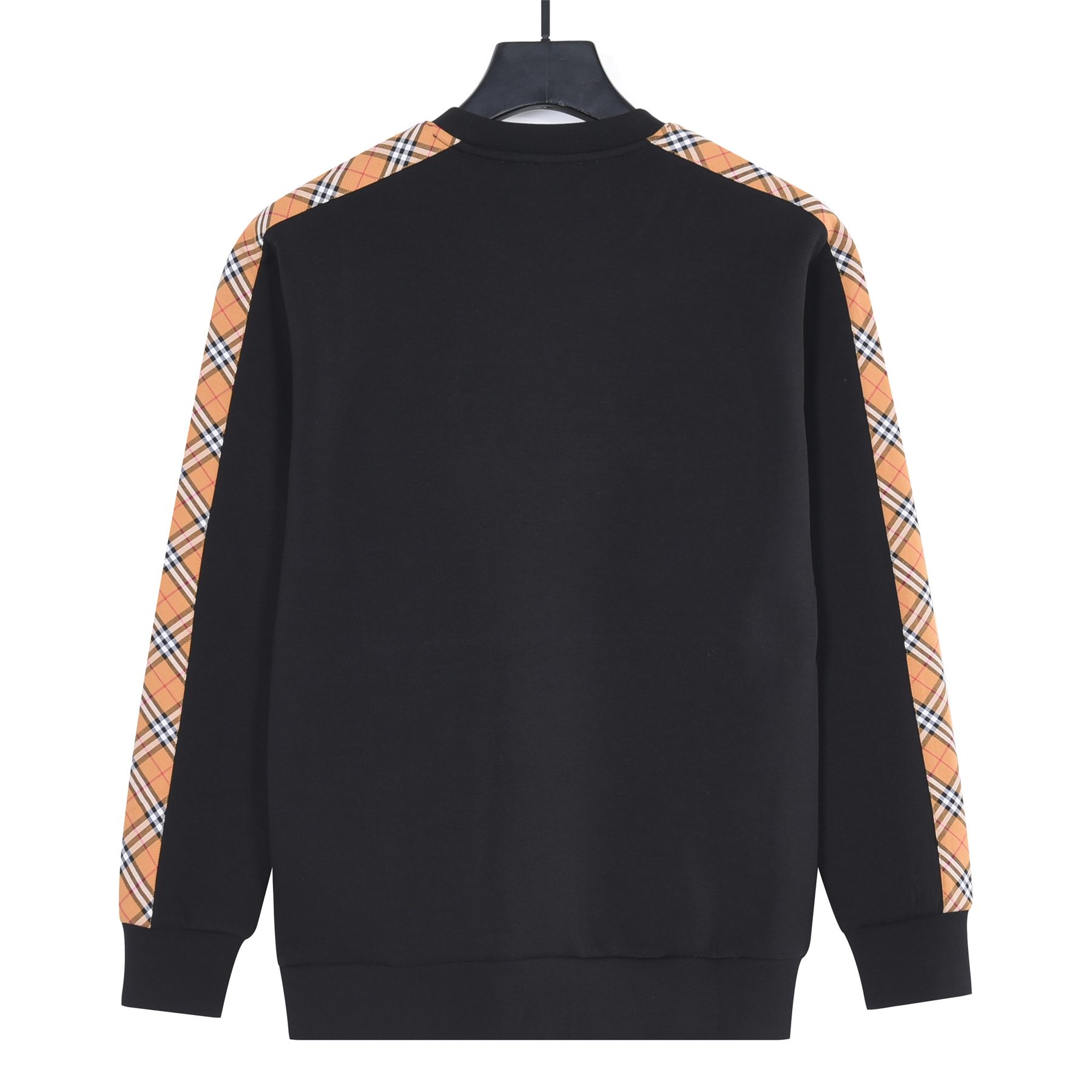 Burb*rry 26SS Check Letter Sleeve Crewneck Sweatshirt