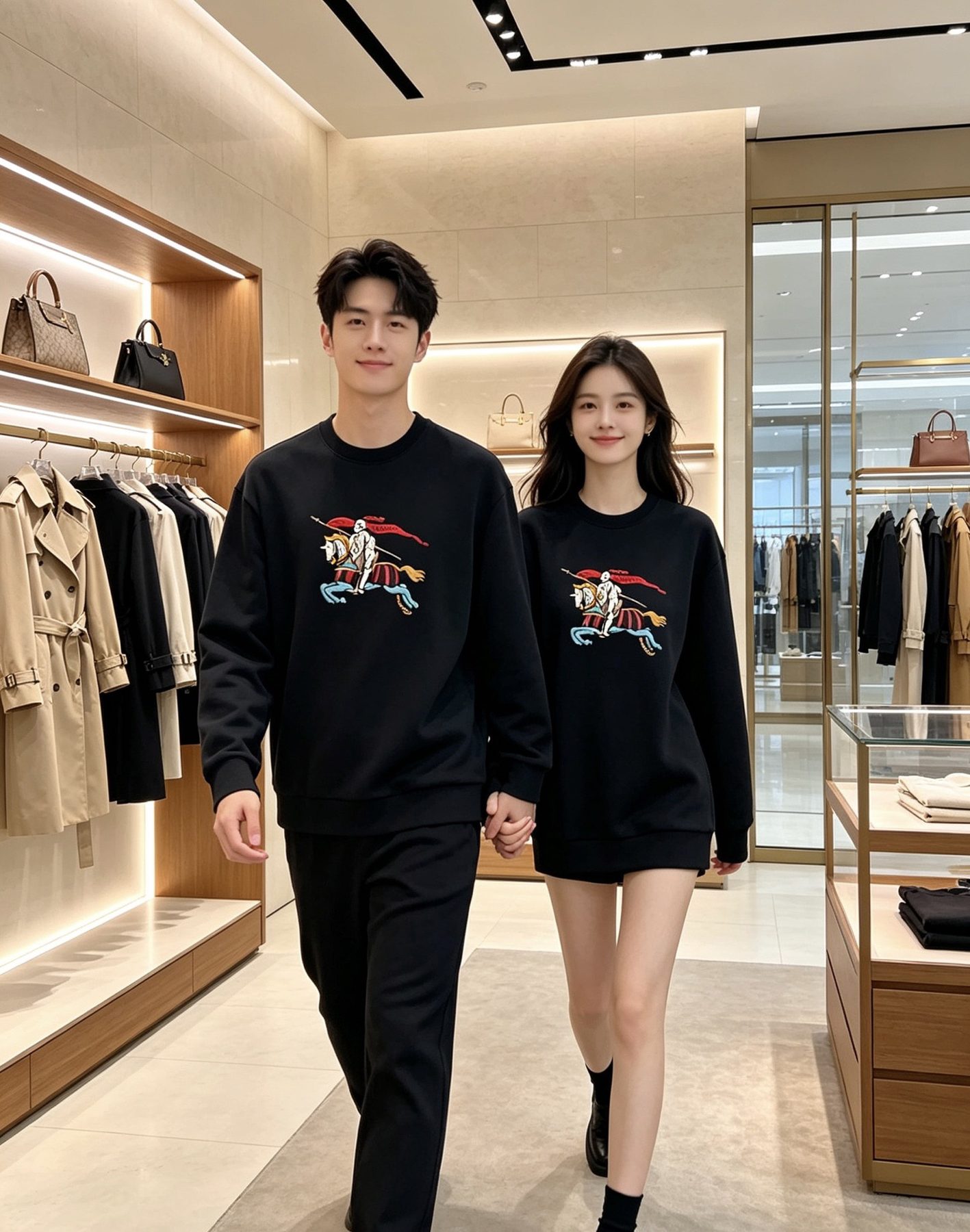 Burb*rry 26SS Colorful Equestrian Knight Embroidered Crewneck Sweatshirt