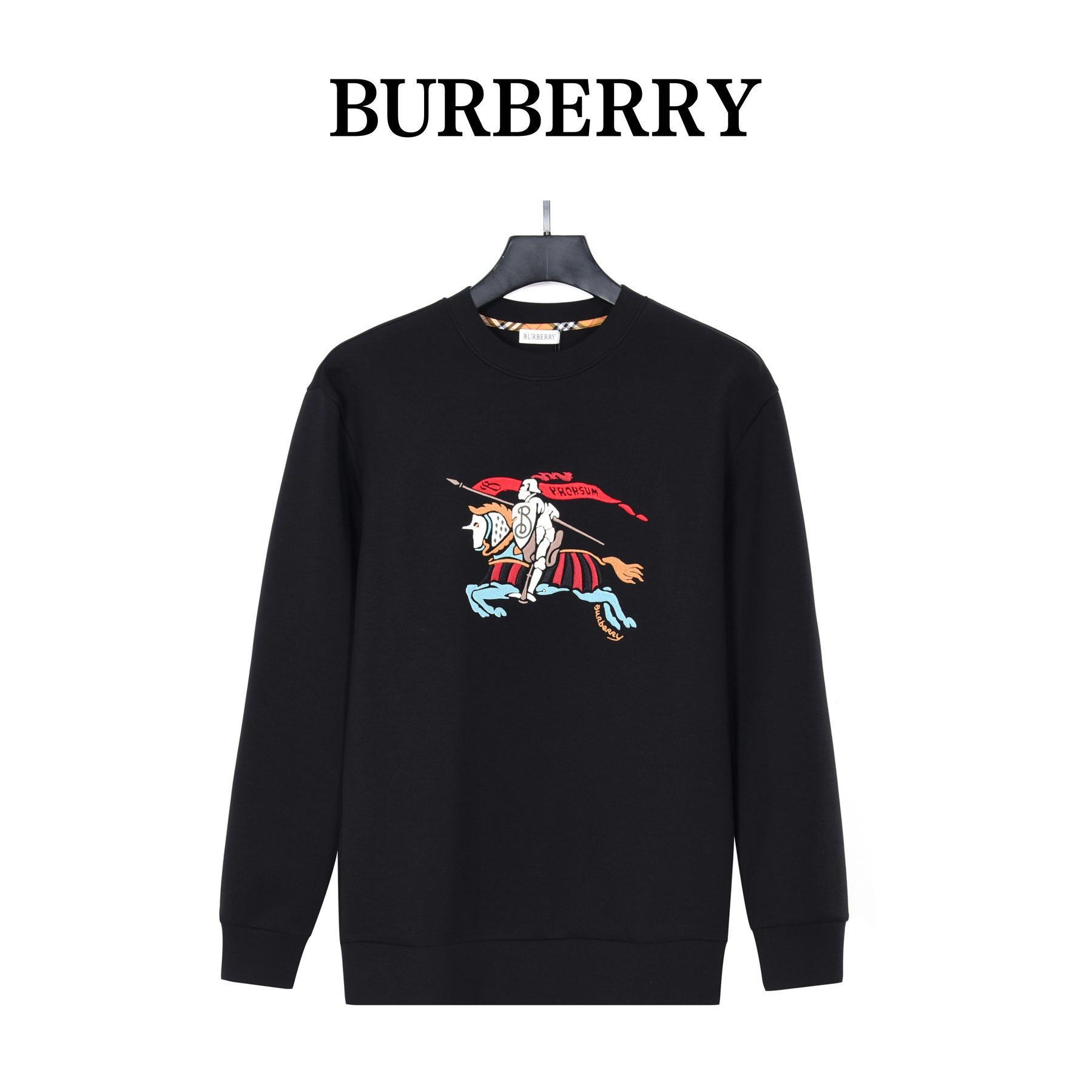 Burb*rry 26SS Colorful Equestrian Knight Embroidered Crewneck Sweatshirt