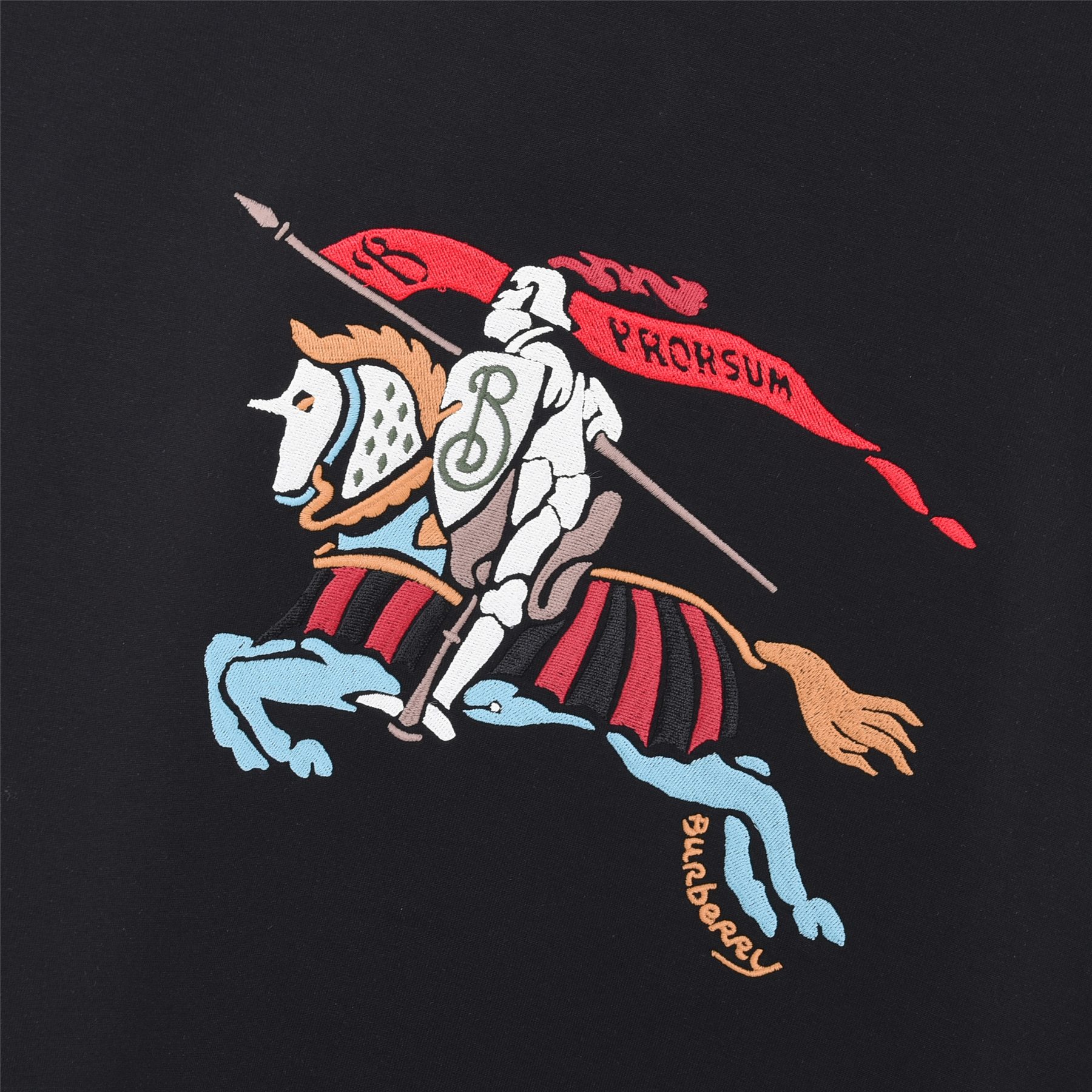 Burb*rry 26SS Colorful Equestrian Knight Embroidered Crewneck Sweatshirt