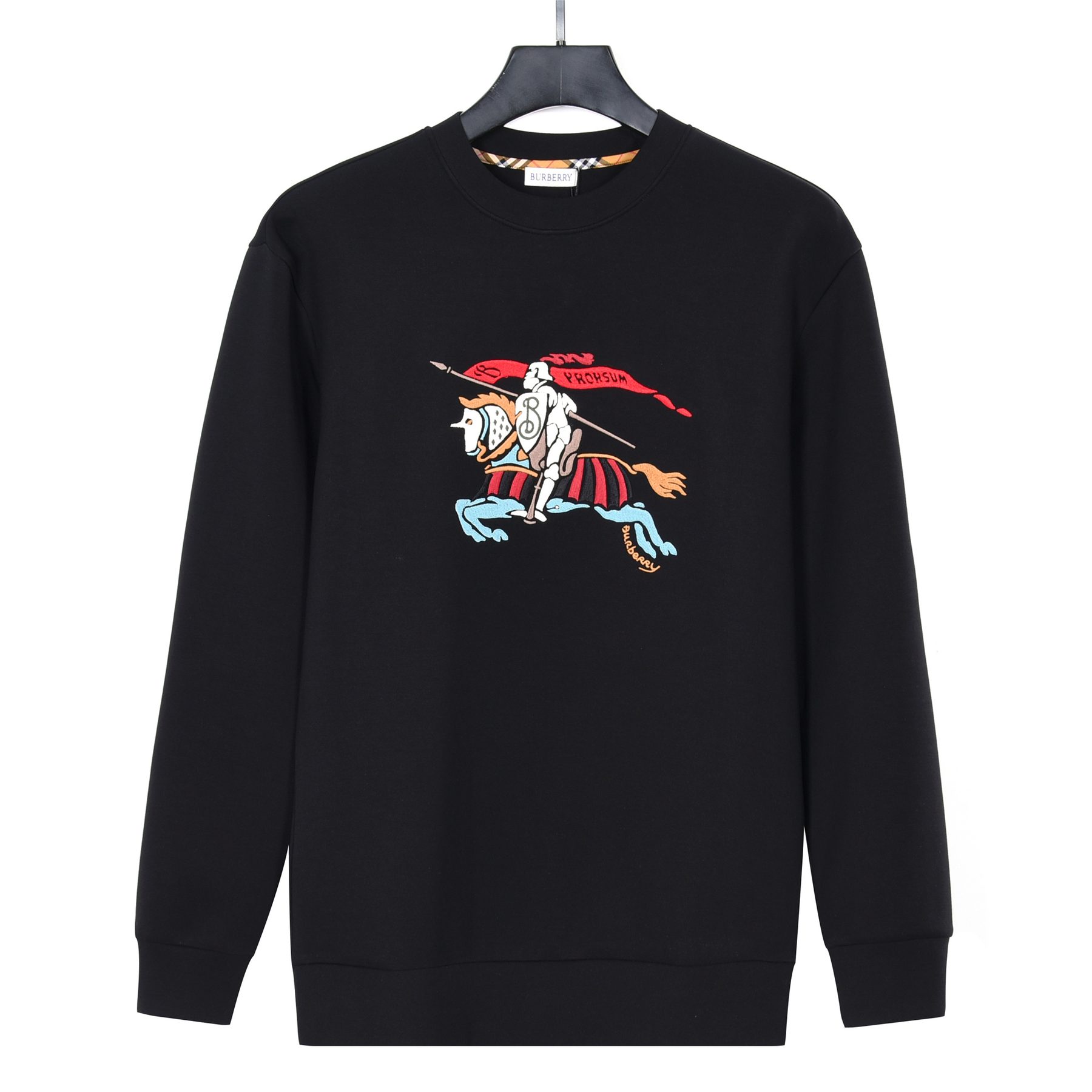 Burb*rry 26SS Colorful Equestrian Knight Embroidered Crewneck Sweatshirt