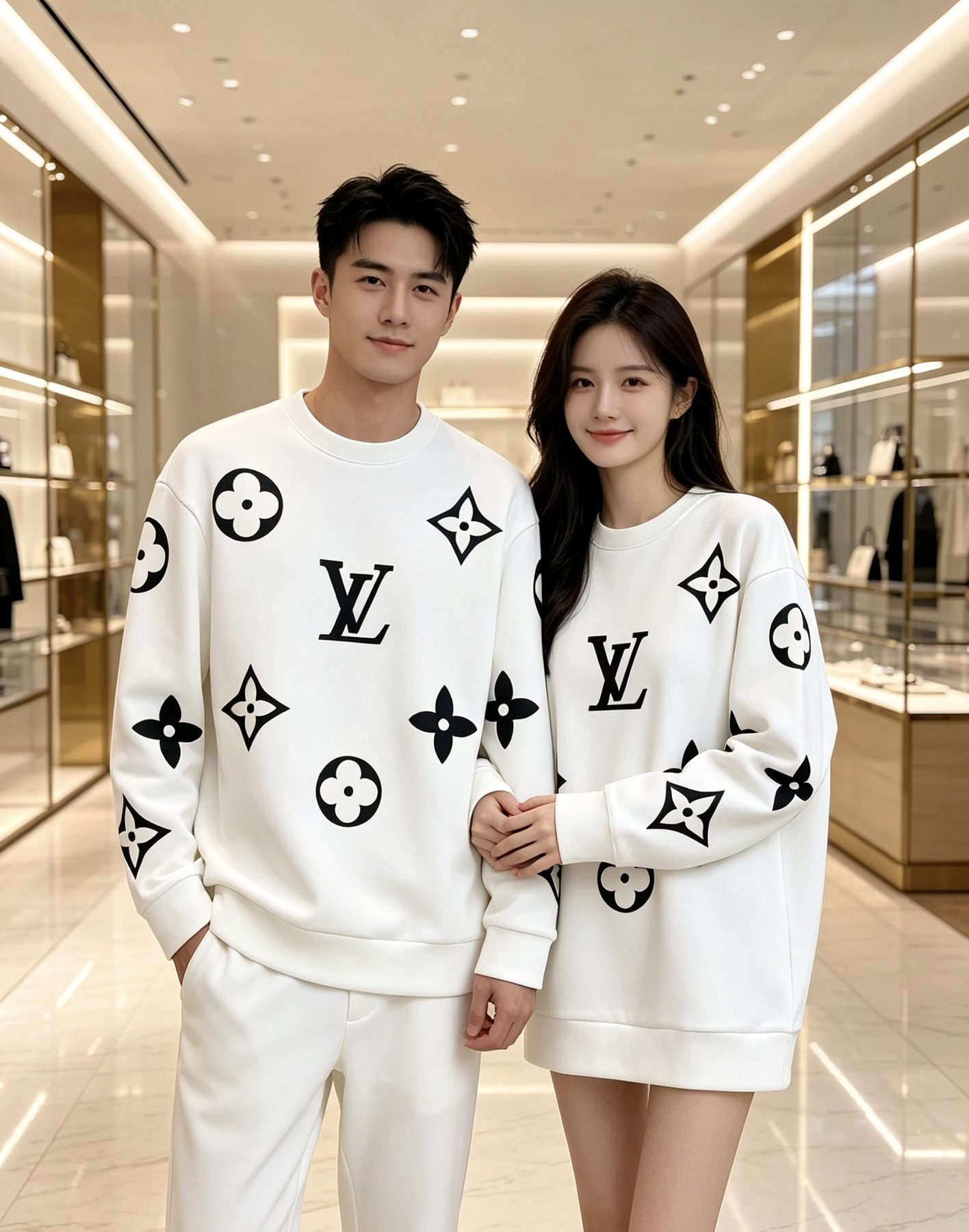 1V Monogram Allover Crewneck Sweatshirt