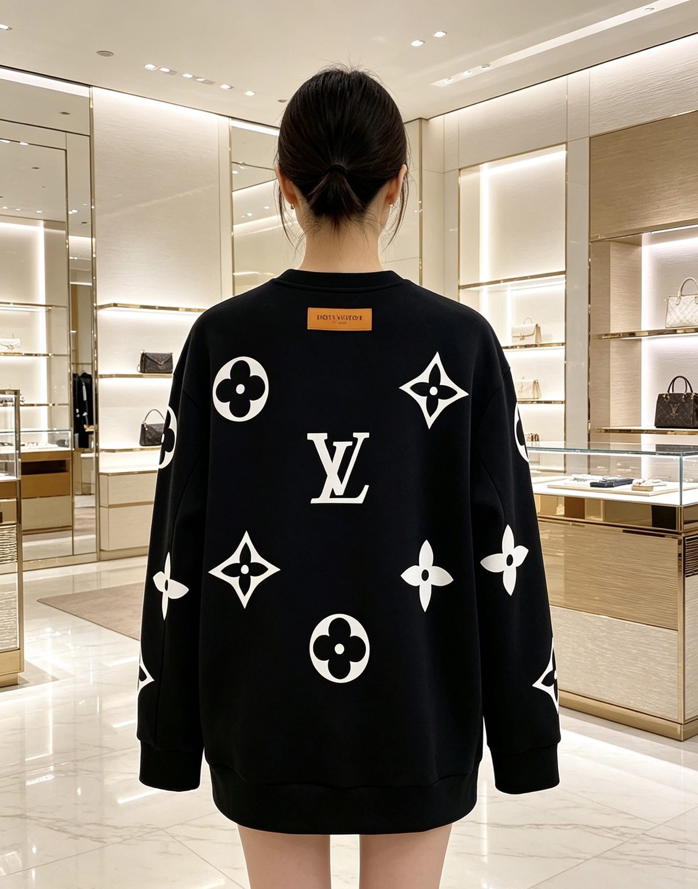 1V Monogram Allover Crewneck Sweatshirt