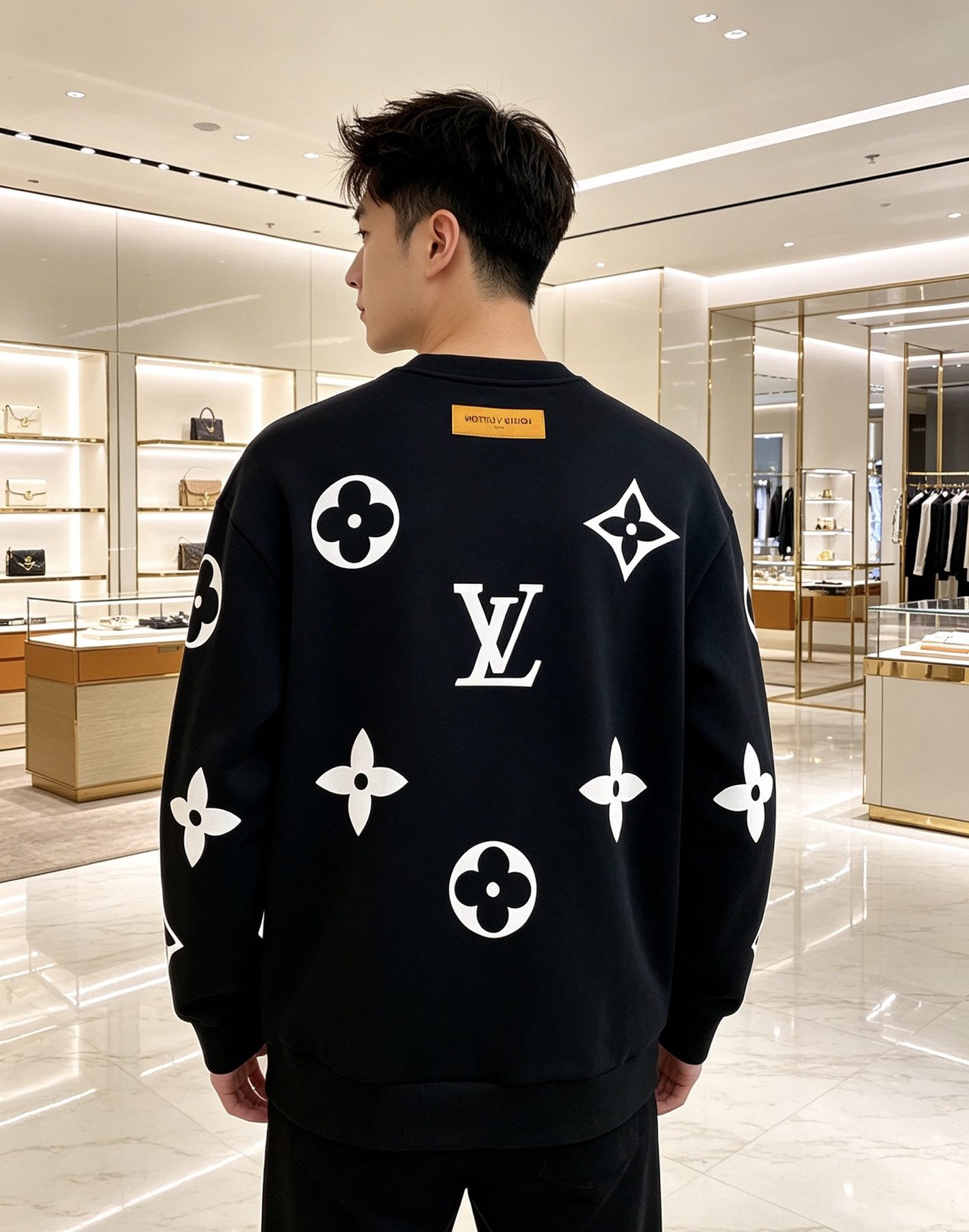 1V Monogram Allover Crewneck Sweatshirt