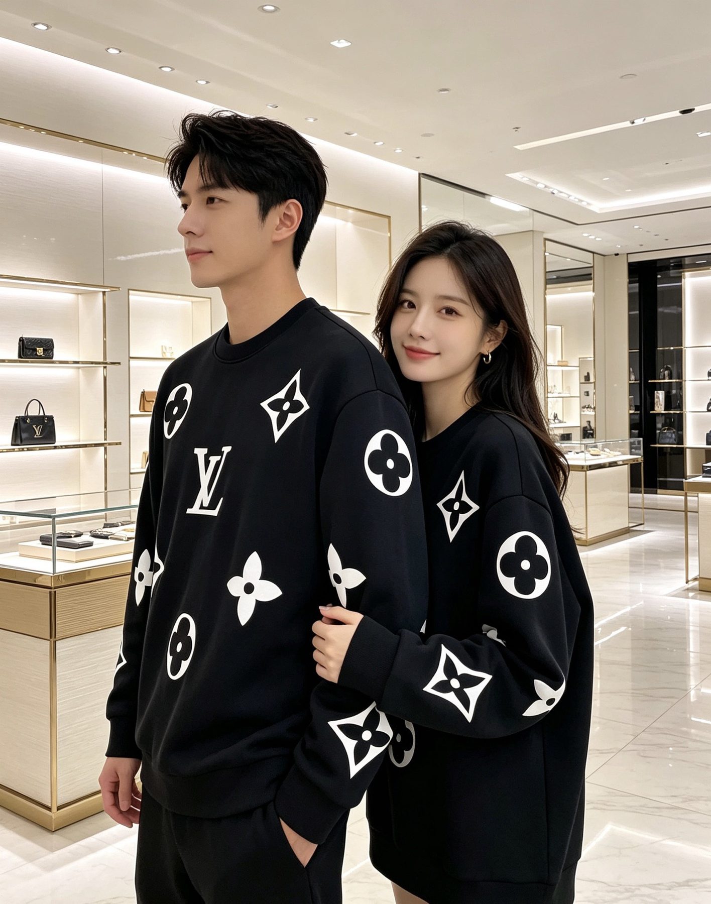 1V Monogram Allover Crewneck Sweatshirt