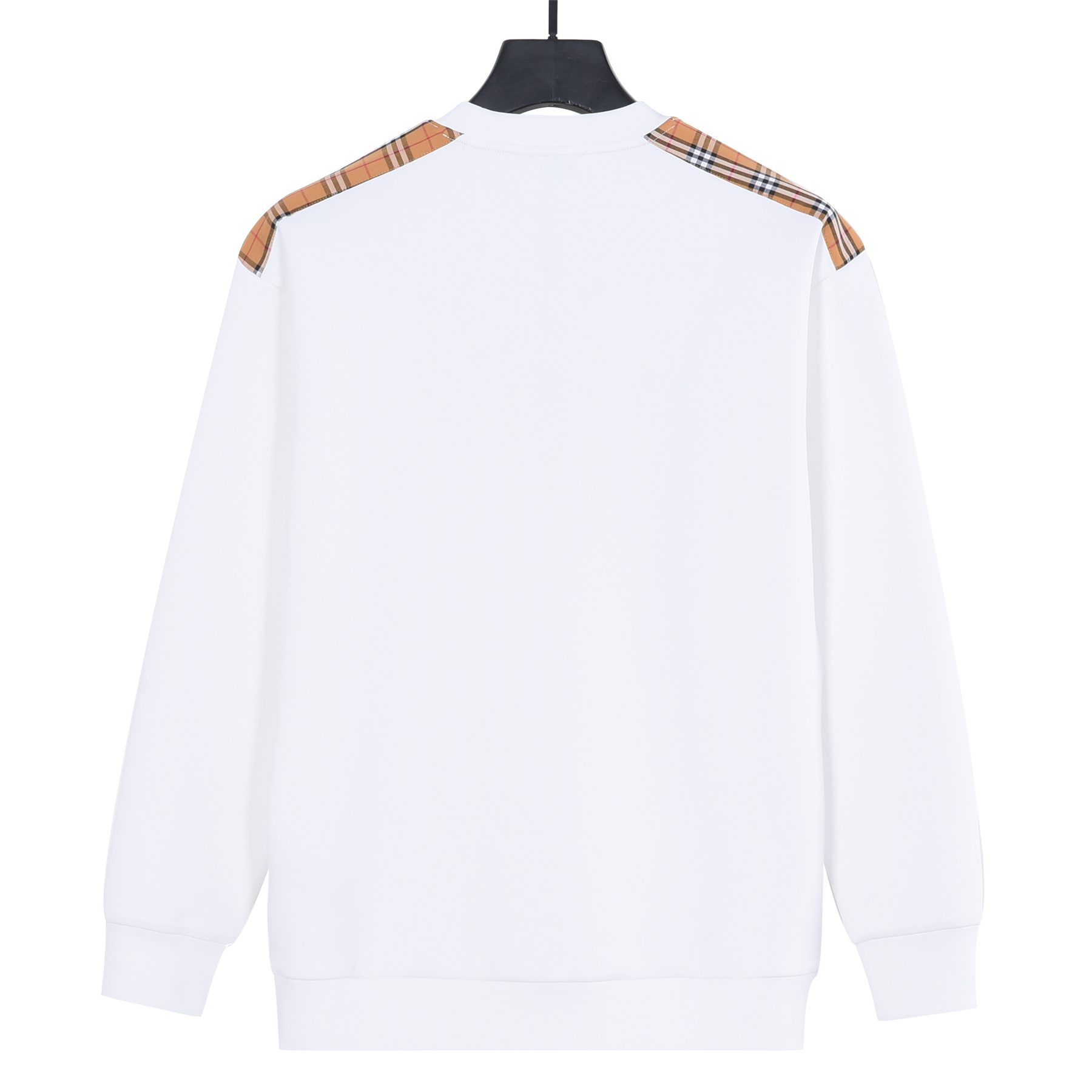 Burb*rry 26SS Vintage Logo Check Panel Crewneck Sweatshirt