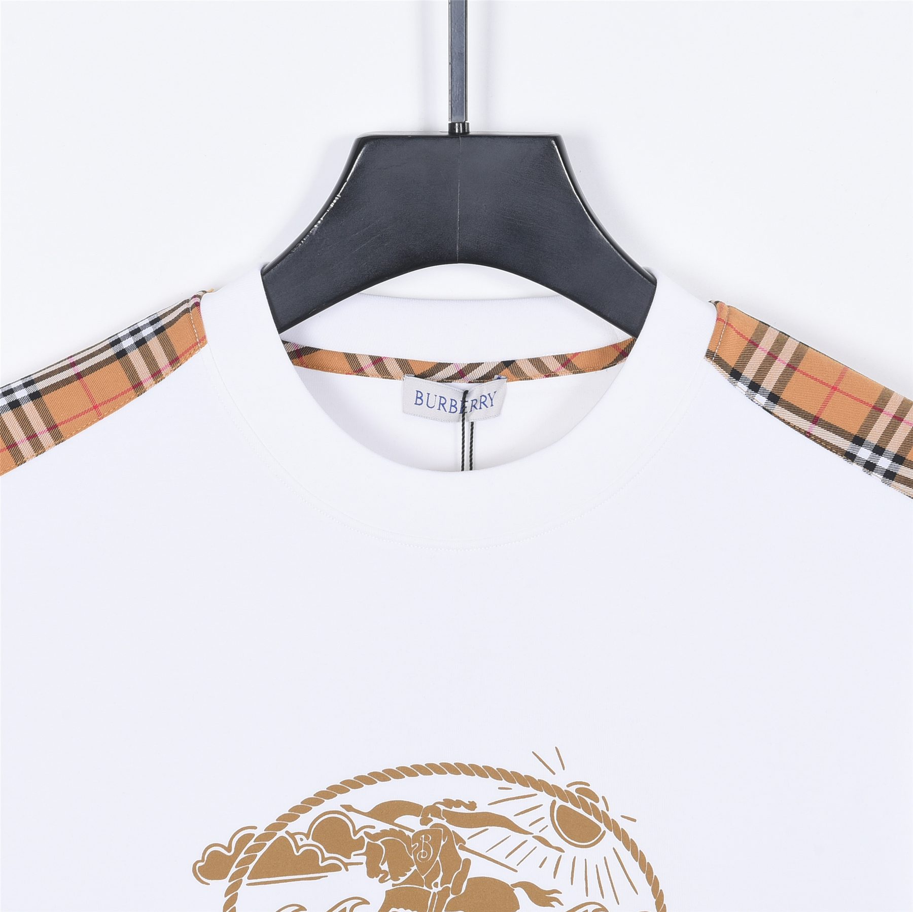 Burb*rry 26SS Vintage Logo Check Panel Crewneck Sweatshirt