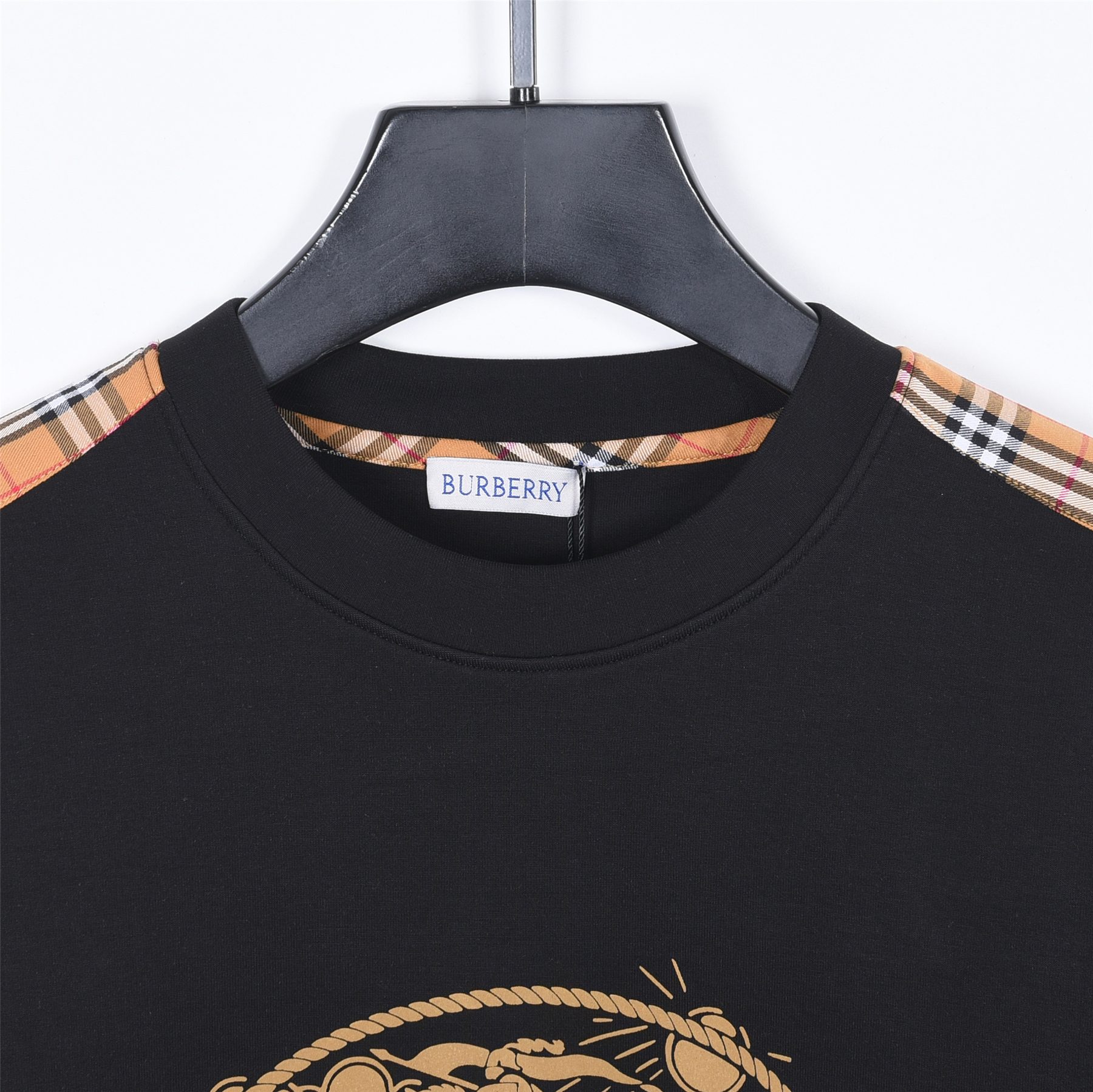 Burb*rry 26SS Vintage Logo Check Panel Crewneck Sweatshirt