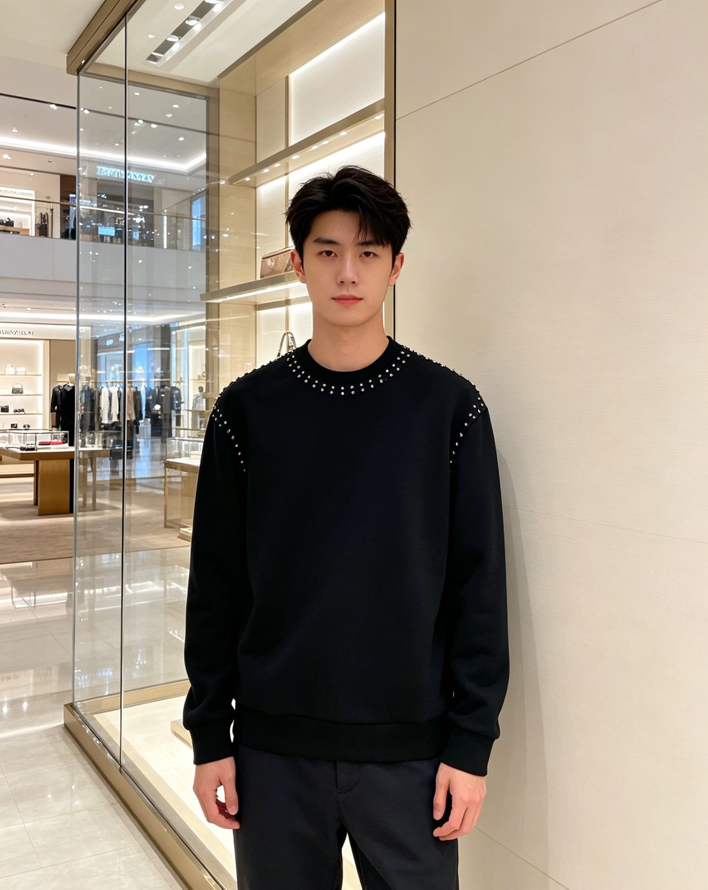 1V Studded Crewneck Sweatshirt