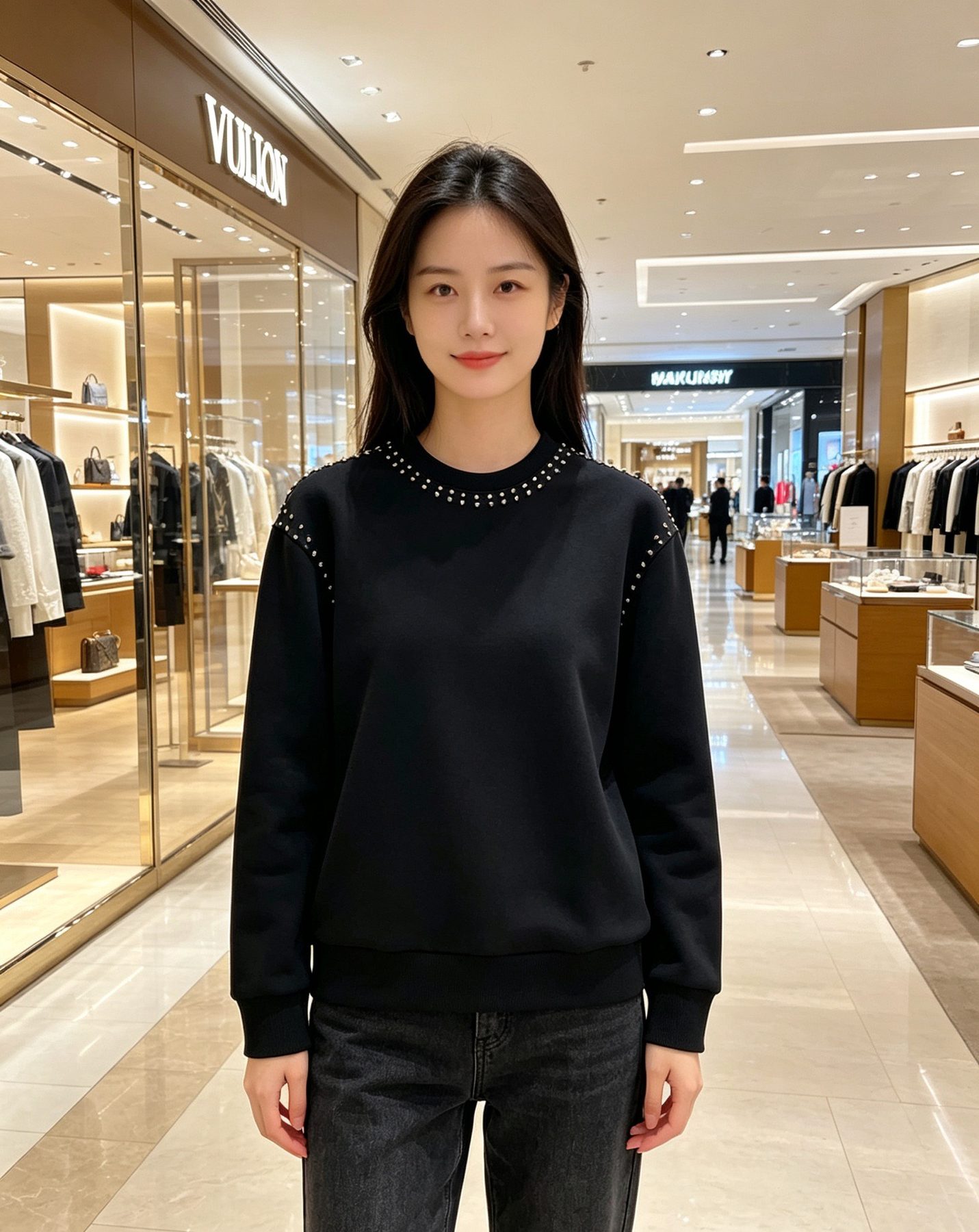 1V Studded Crewneck Sweatshirt