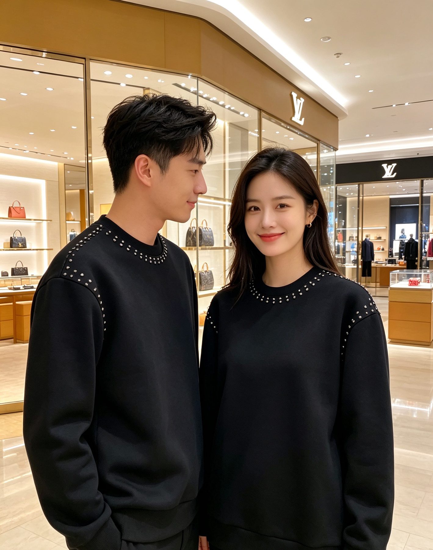 1V Studded Crewneck Sweatshirt