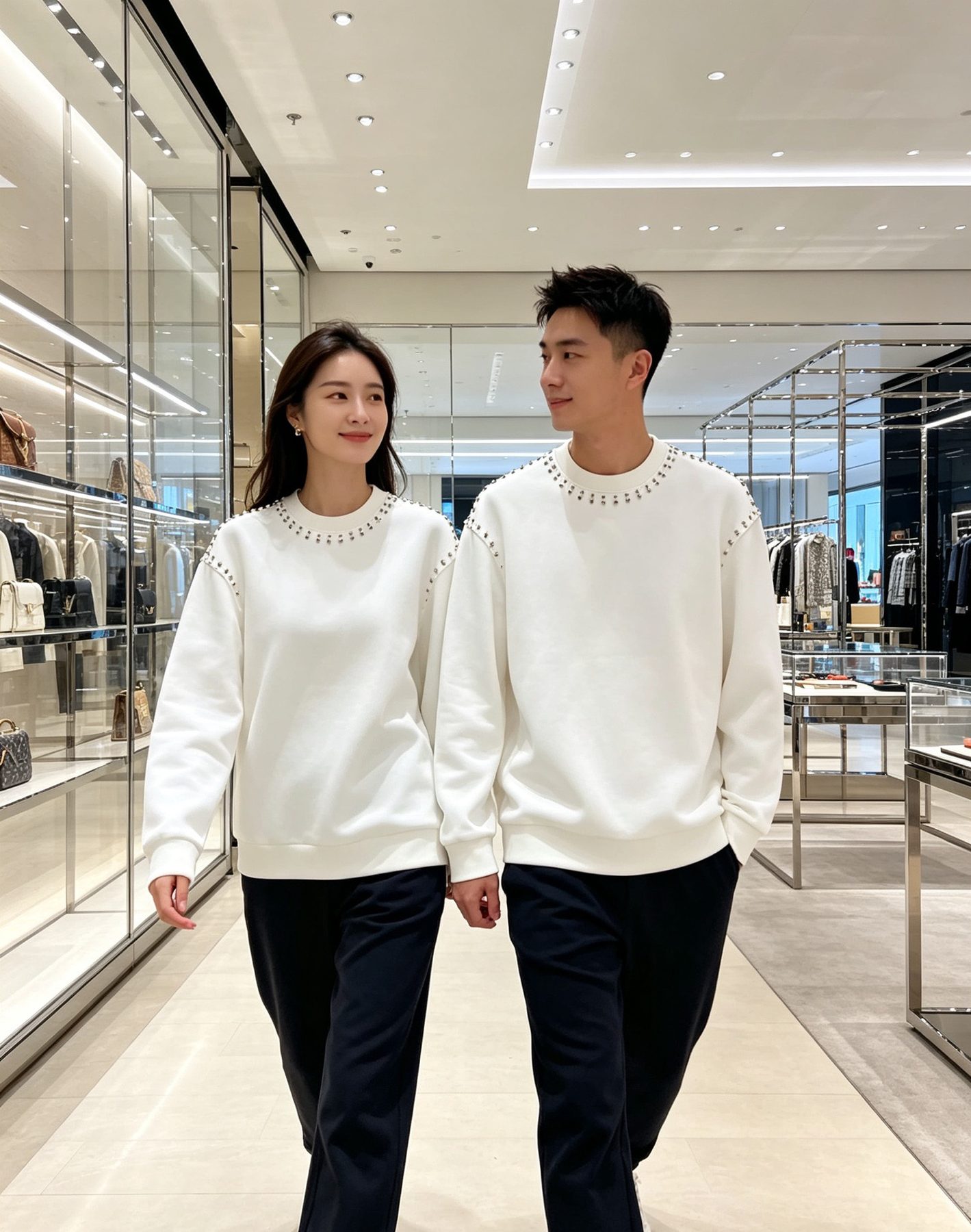1V Studded Crewneck Sweatshirt