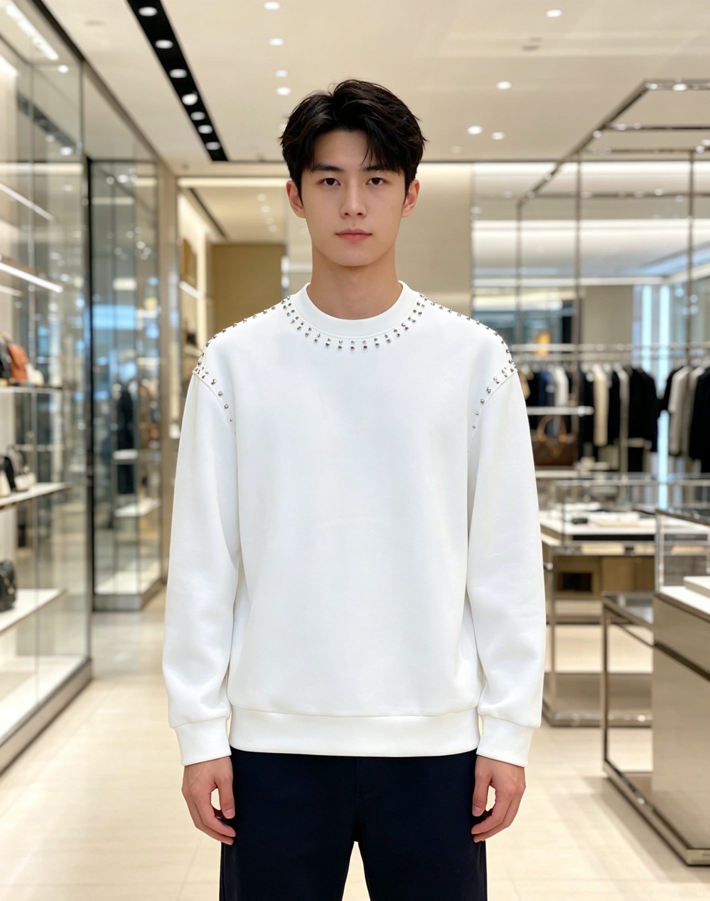 1V Studded Crewneck Sweatshirt