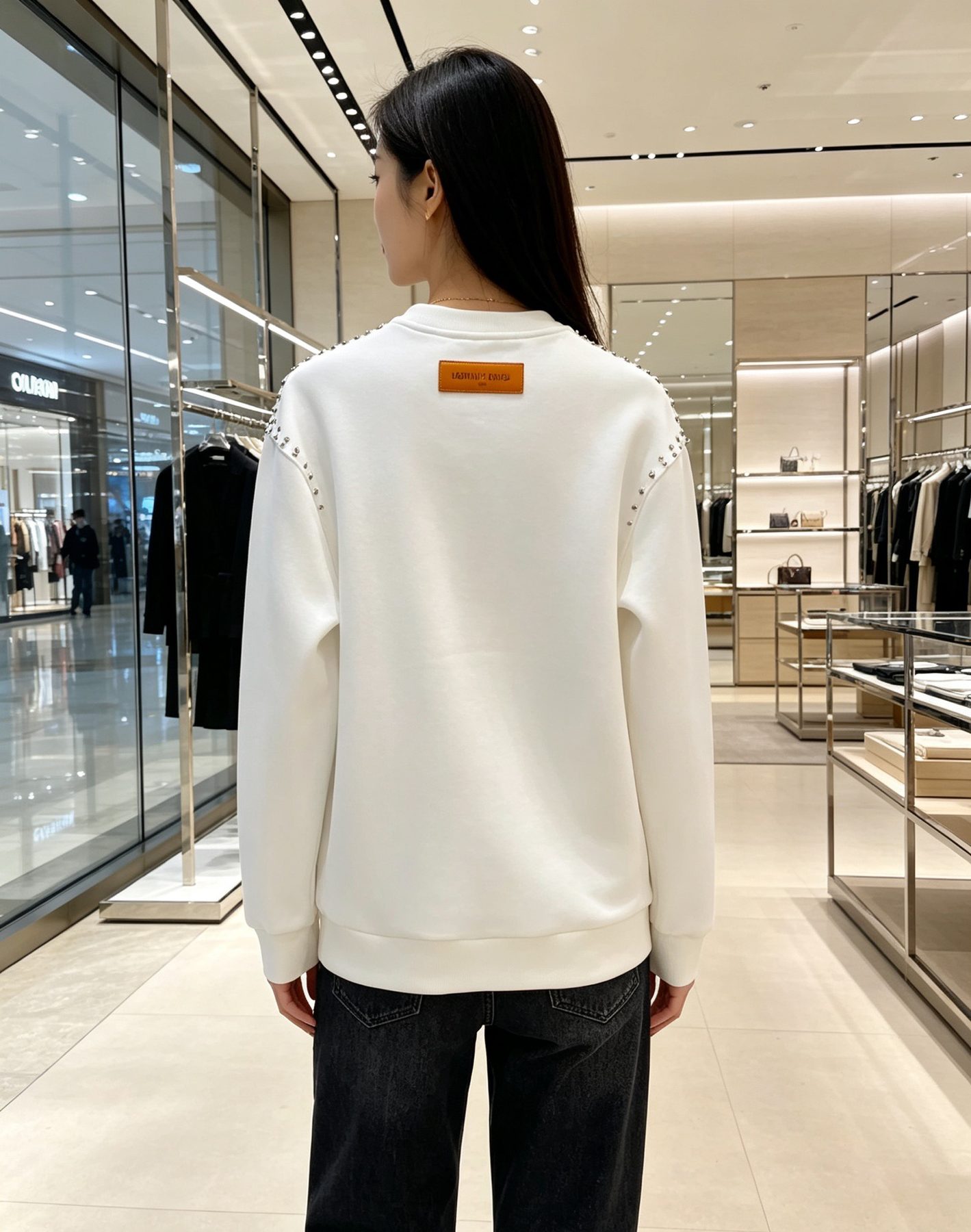 1V Studded Crewneck Sweatshirt