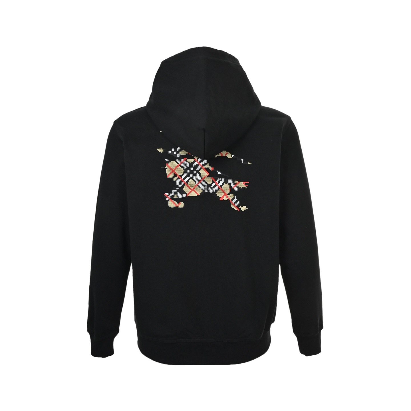 Burb*rry 25FW Cross Stitch Equestrian Knight Embroidered Zip Hoodie