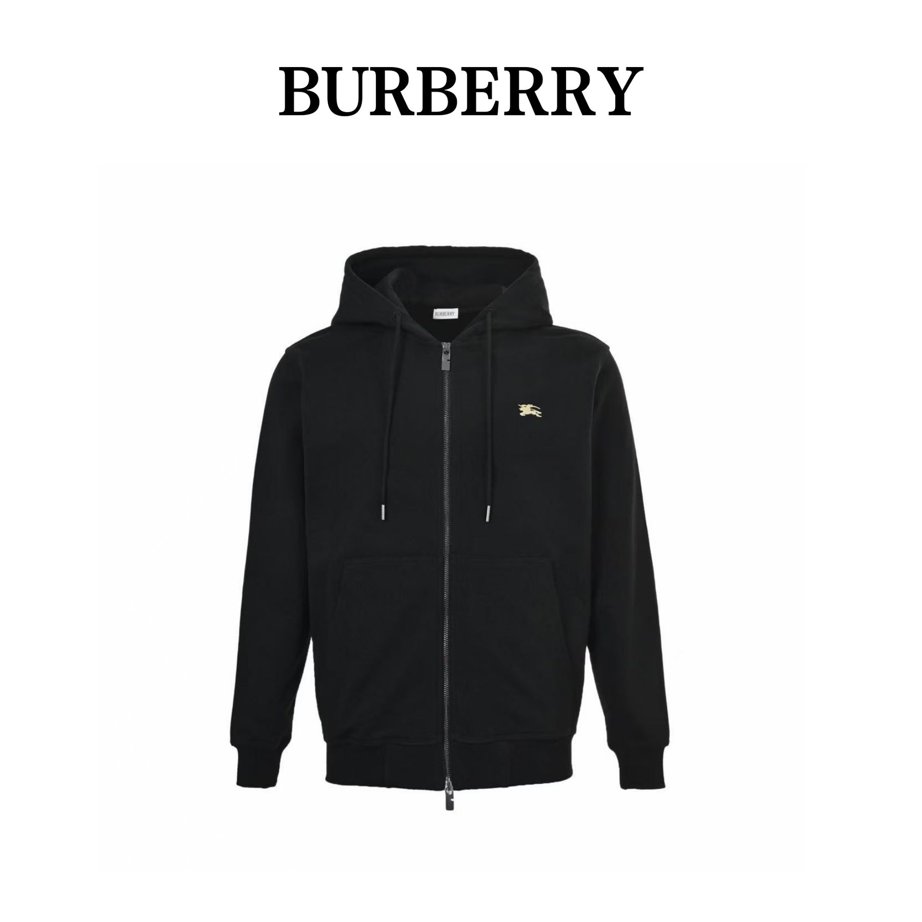 Burb*rry 25FW Cross Stitch Equestrian Knight Embroidered Zip Hoodie