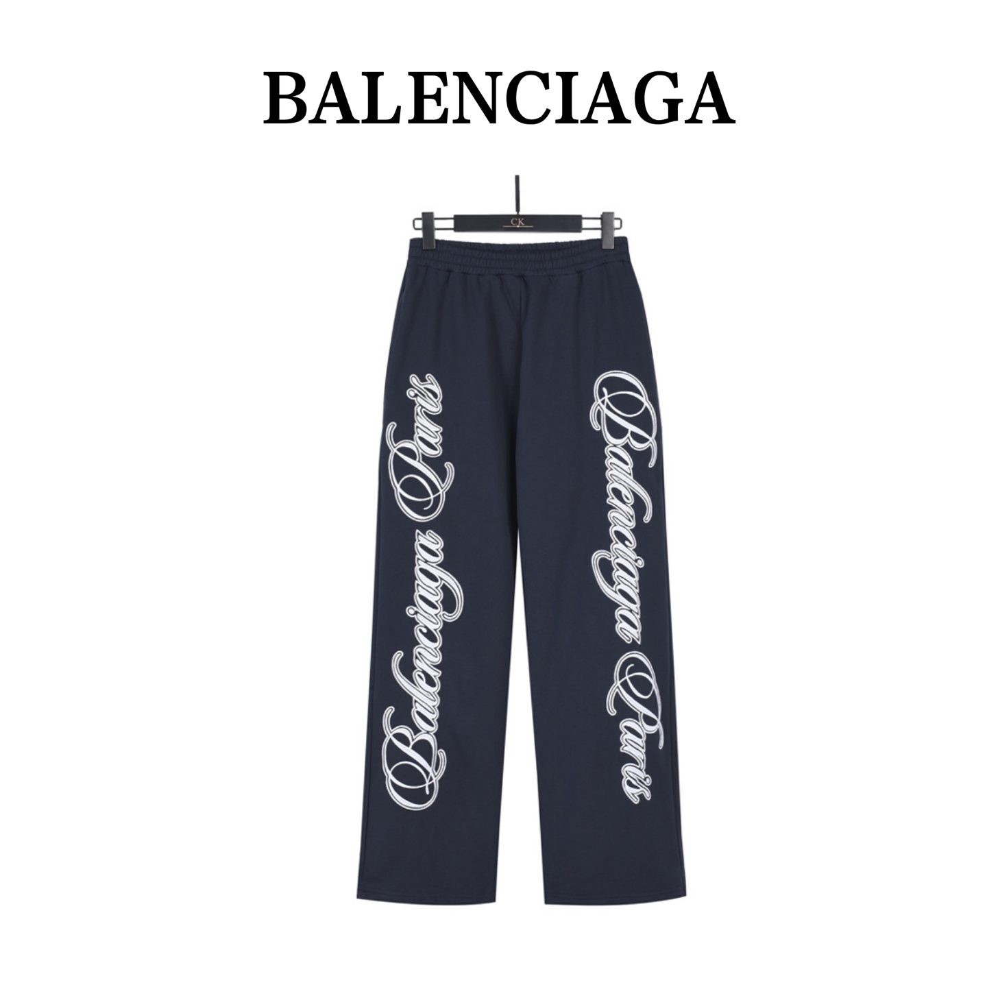 Balenci*ga Cursive Side Logo Embroidered Trousers