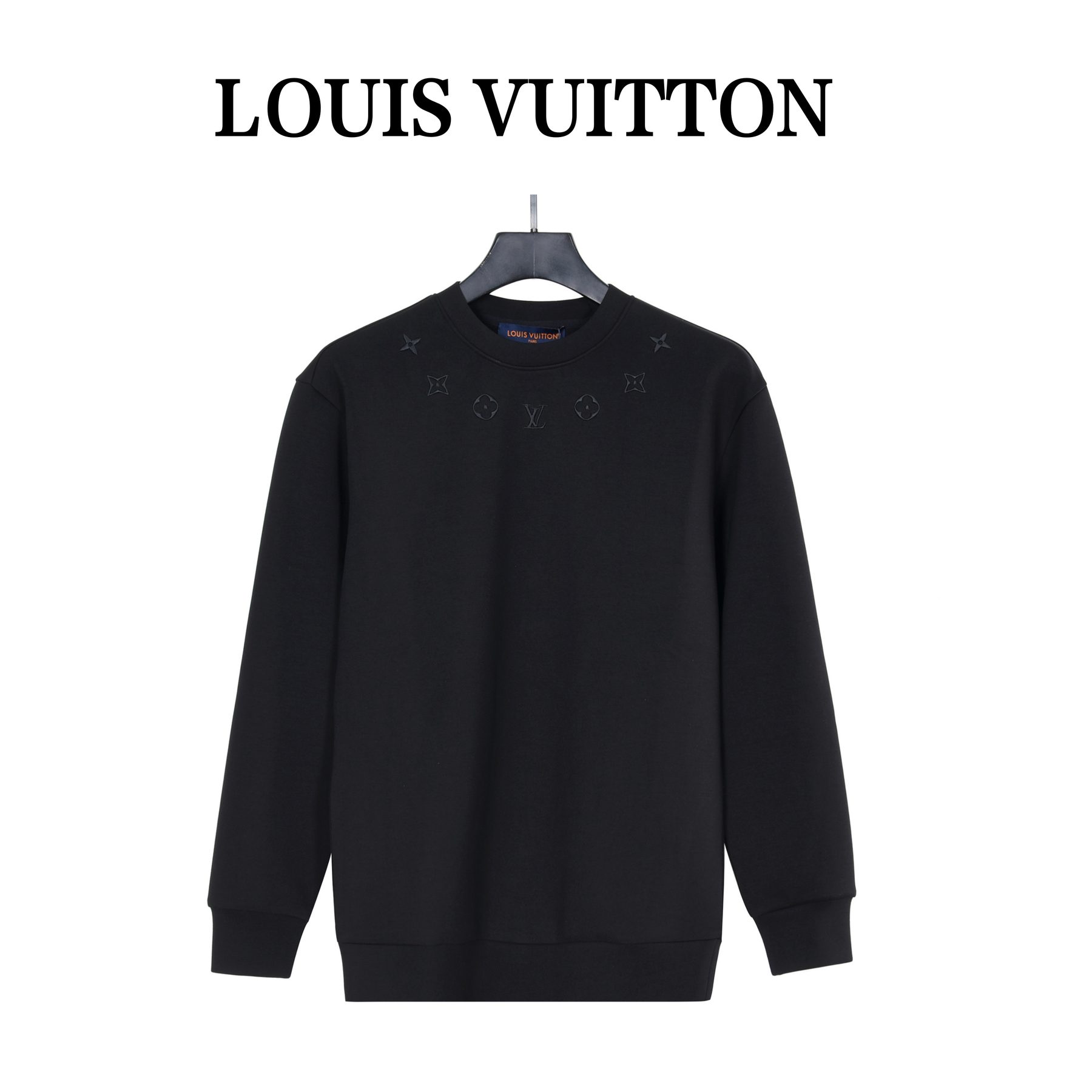 1V Embossed Monogram Collar Embroidered Crewneck Sweatshirt