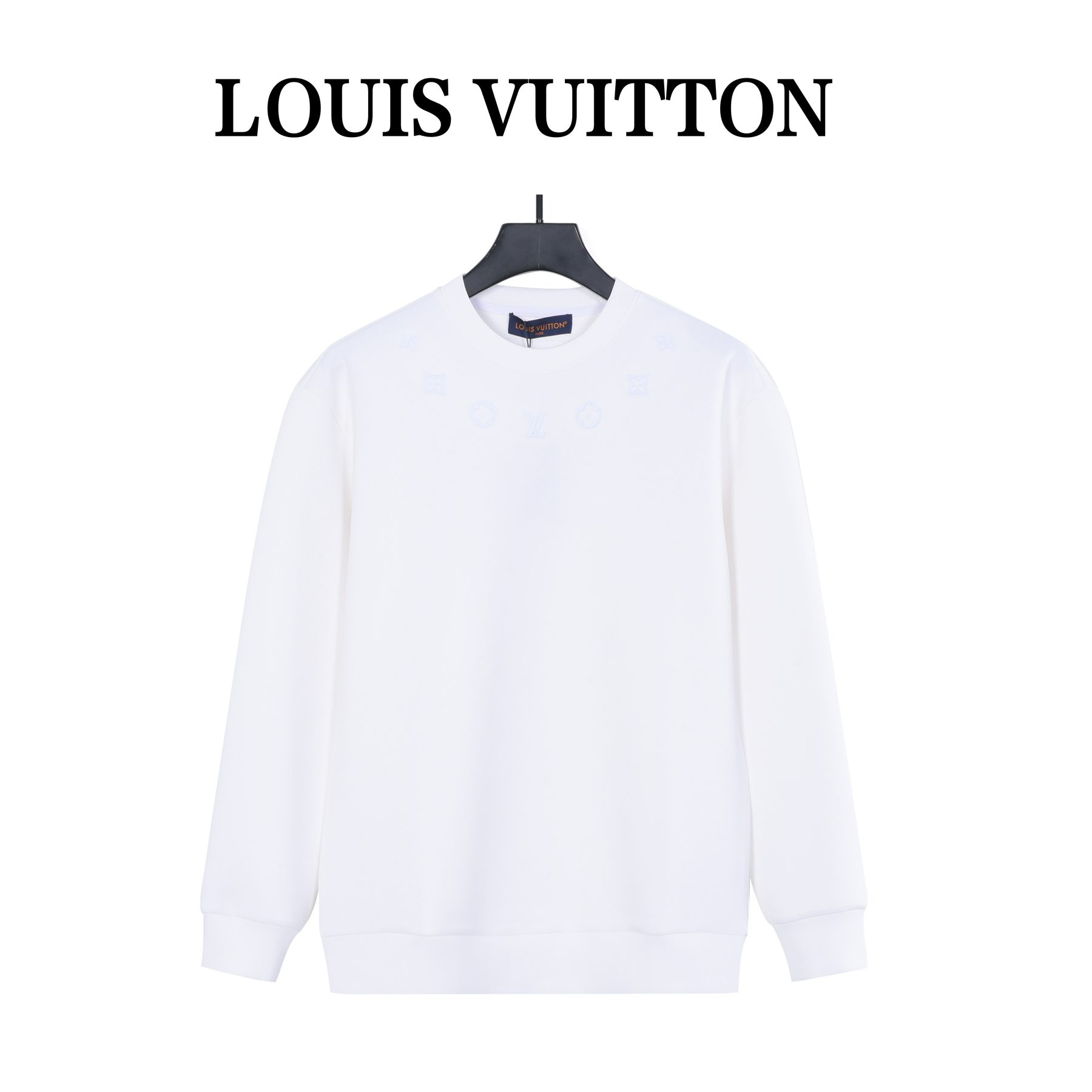 1V Embossed Monogram Collar Embroidered Crewneck Sweatshirt