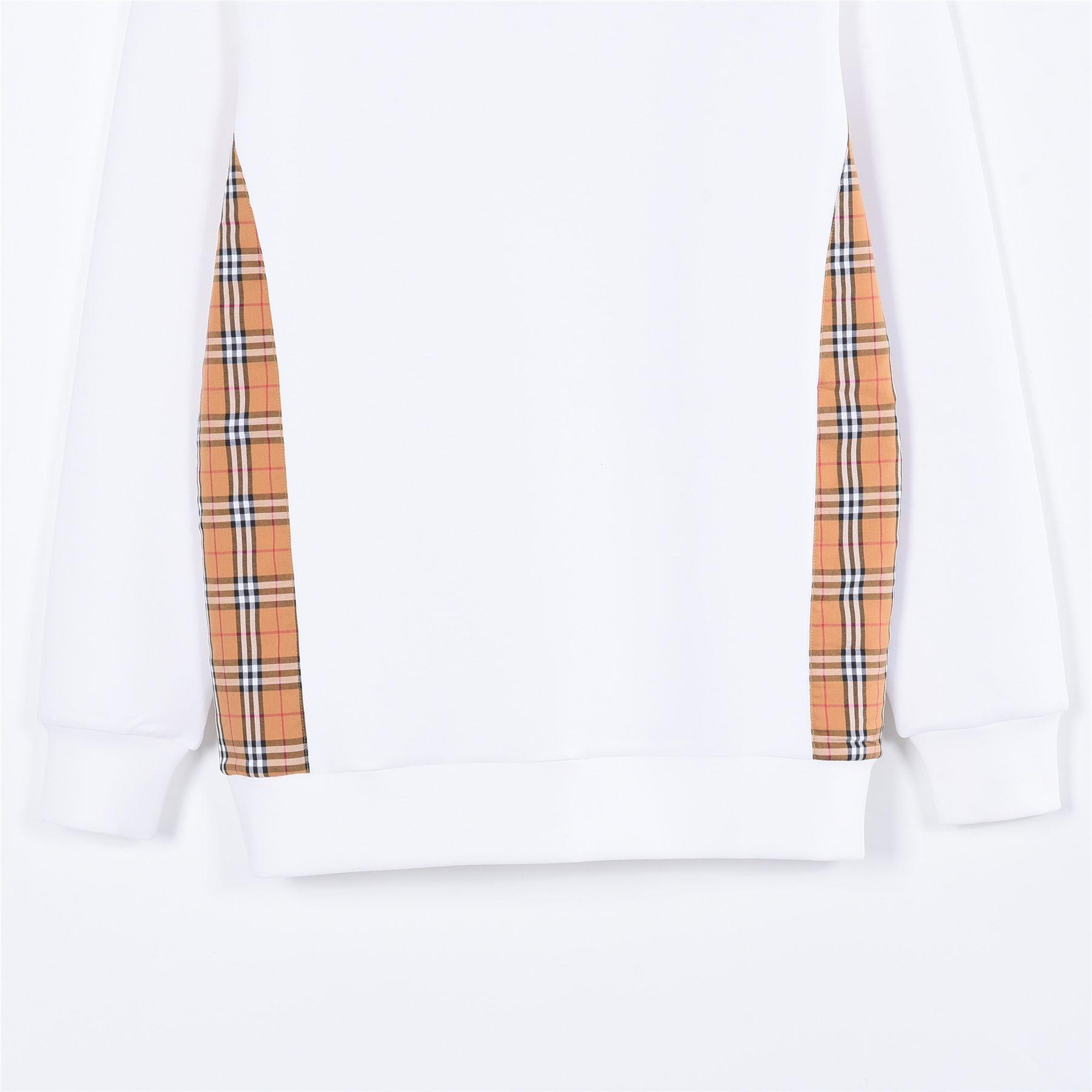 Burb*rry 26SS Equestrian Knight Embroidered Check Hem Crewneck Sweatshirt