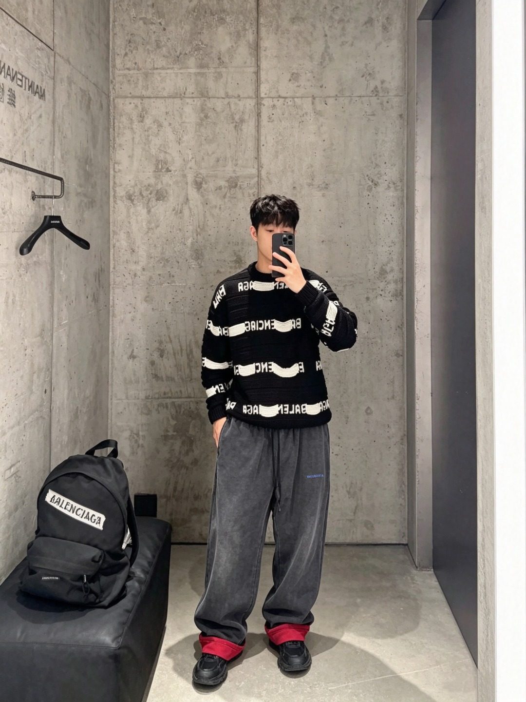 Balenci*ga BLCG Washed Embroidered Trousers