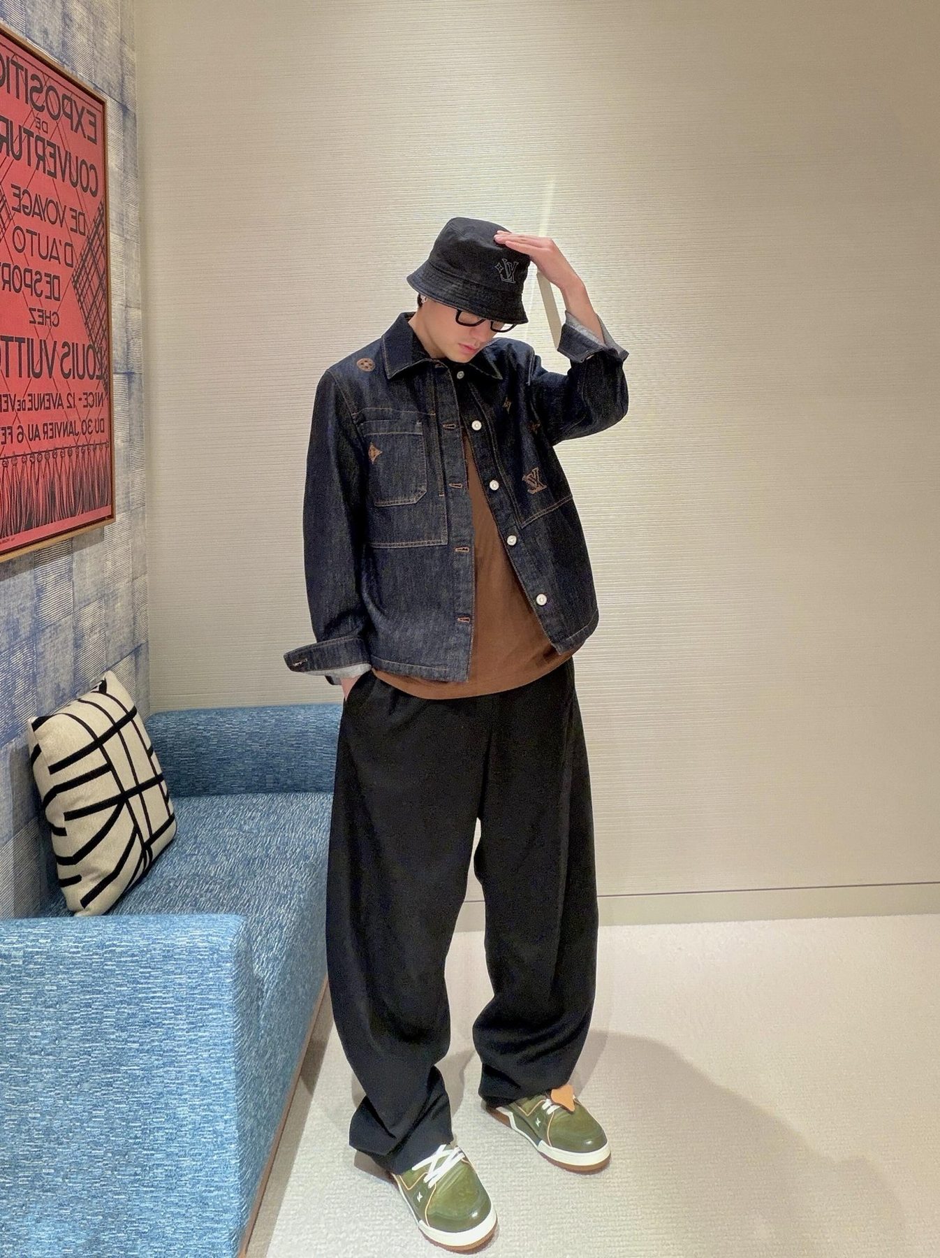 1V Patchwork Embroidered Denim Jacket