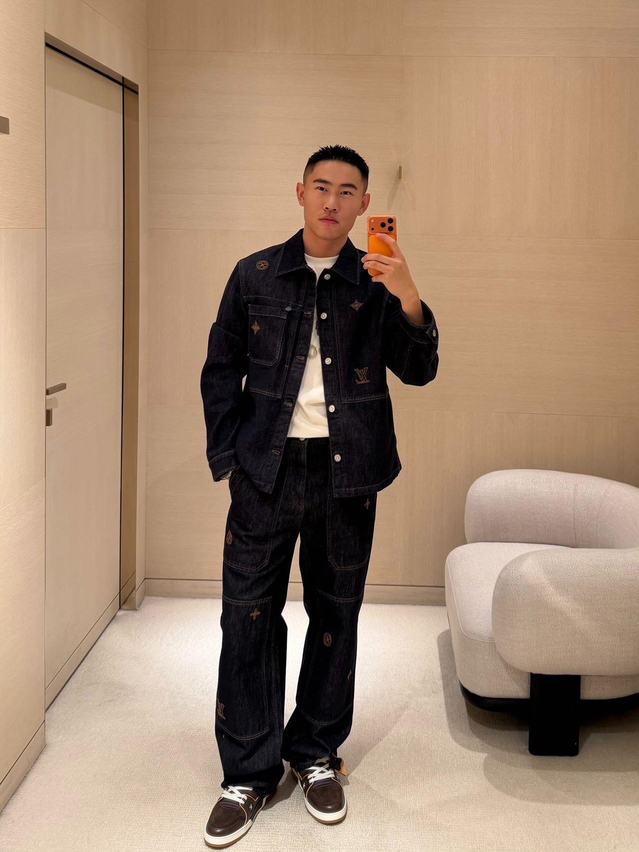 1V Patchwork Embroidered Denim Jacket