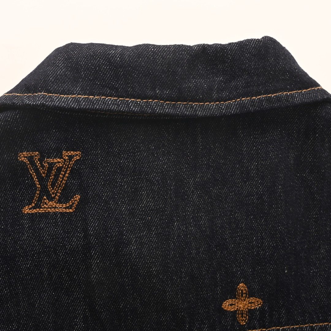 1V Patchwork Embroidered Denim Jacket