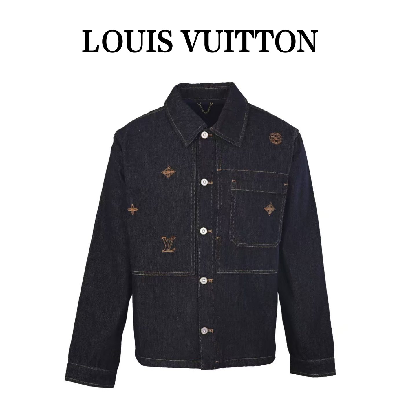1V Patchwork Embroidered Denim Jacket