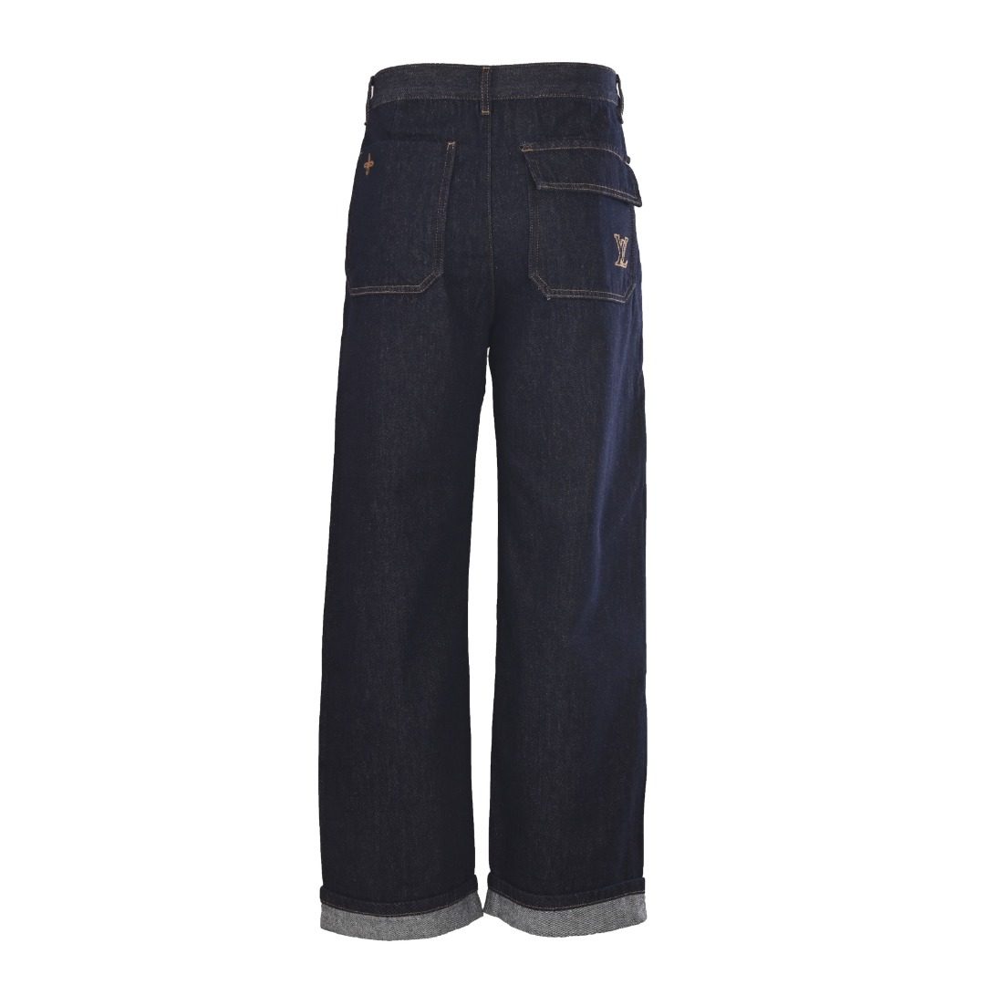 1V Patchwork Embroidered Denim Trousers