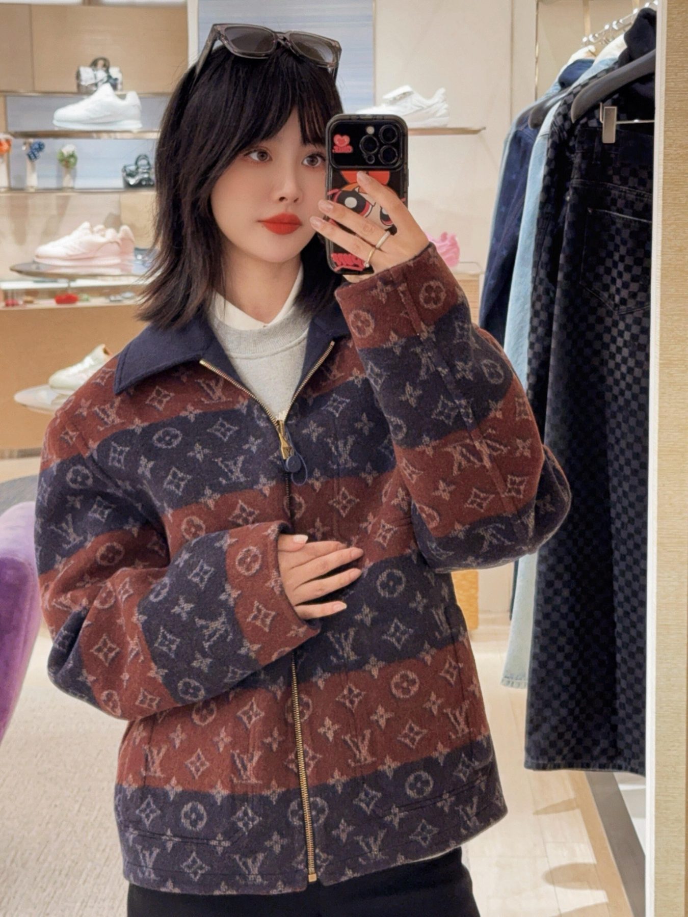 1V 25FW Reversible Monogram Wool Jacket