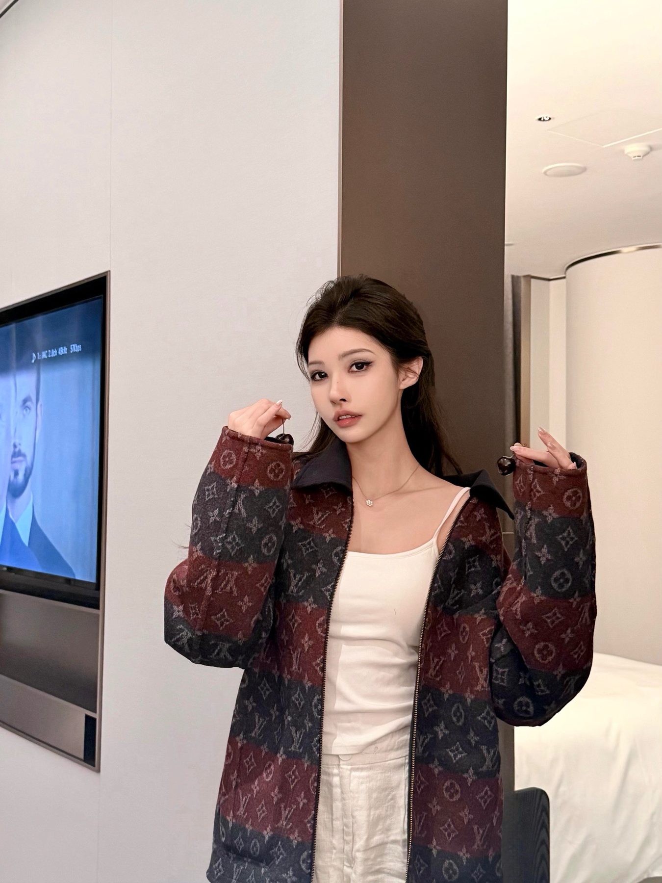 1V 25FW Reversible Monogram Wool Jacket