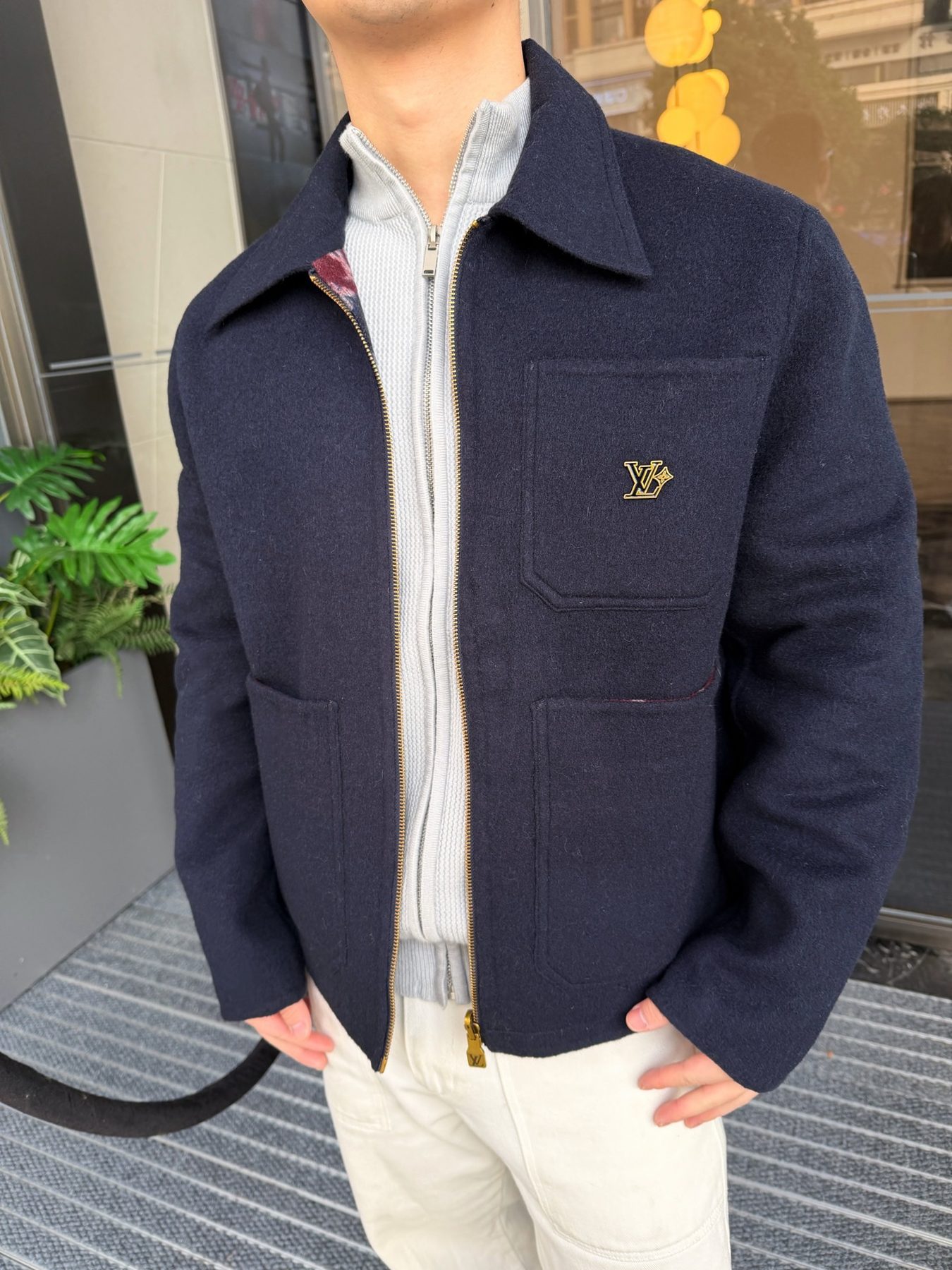 1V 25FW Reversible Monogram Wool Jacket