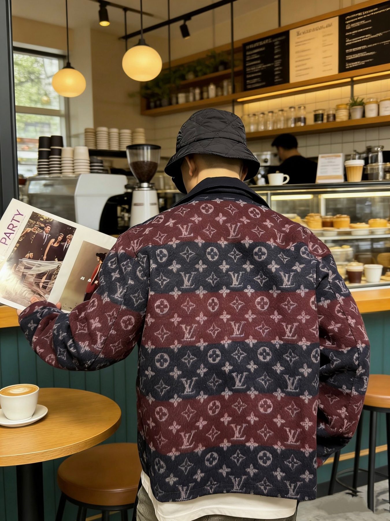 1V 25FW Reversible Monogram Wool Jacket
